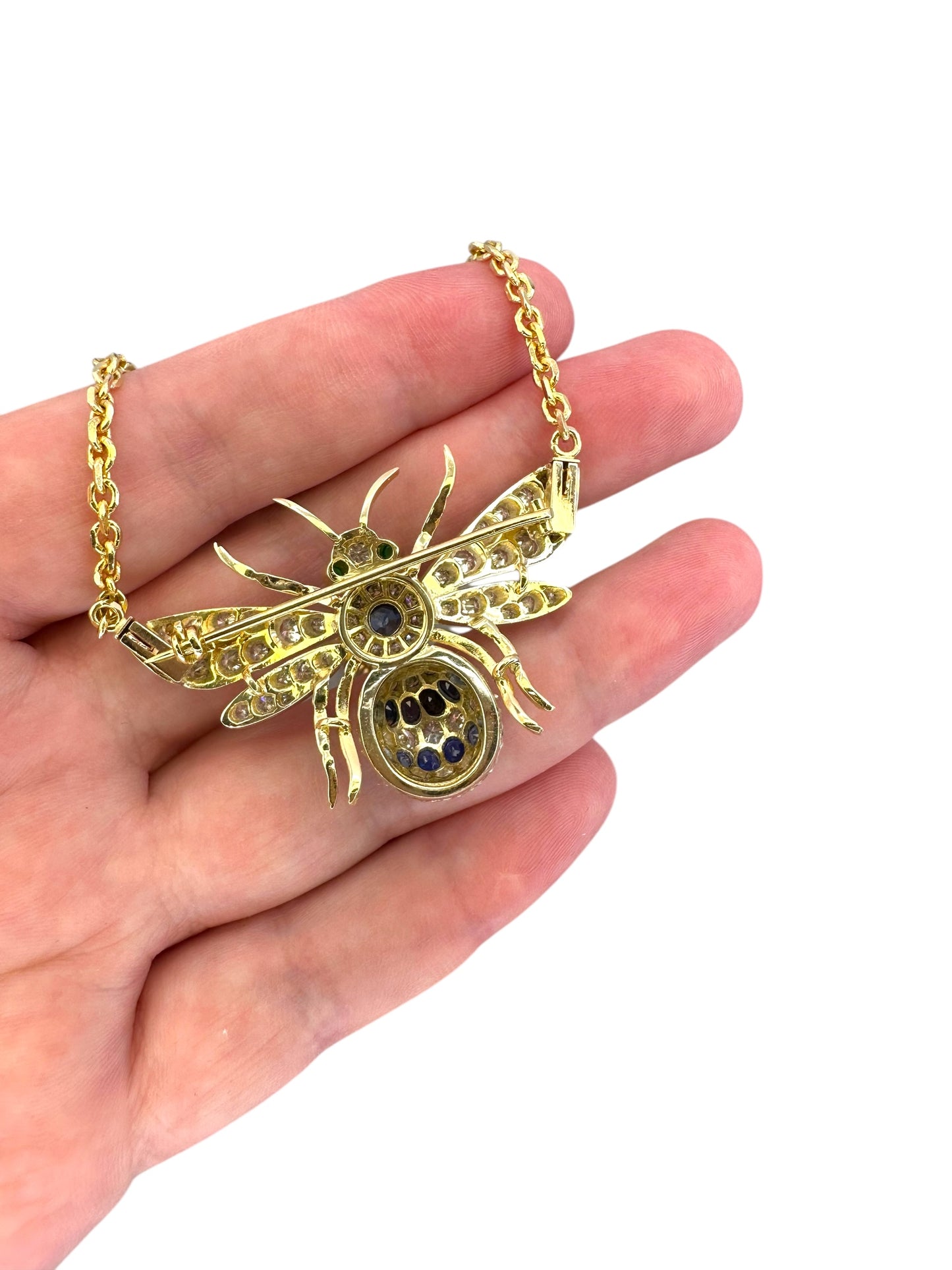 14k/ 18k Bee Brooch Pendant Necklace