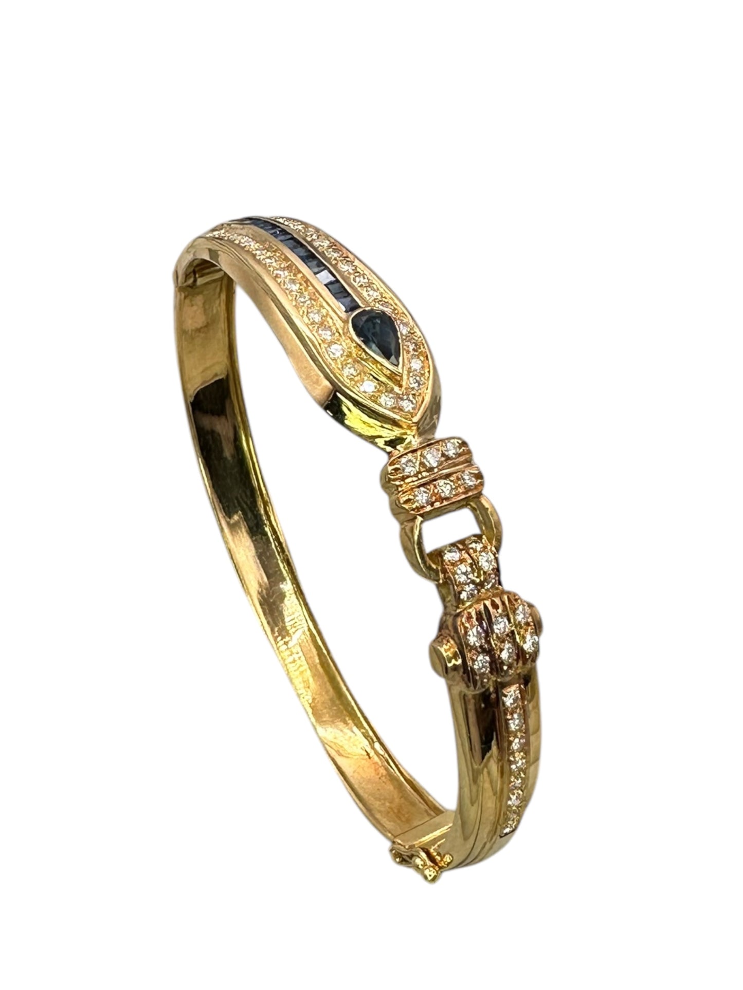 18k Sapphire Diamond Bangle Bracelet