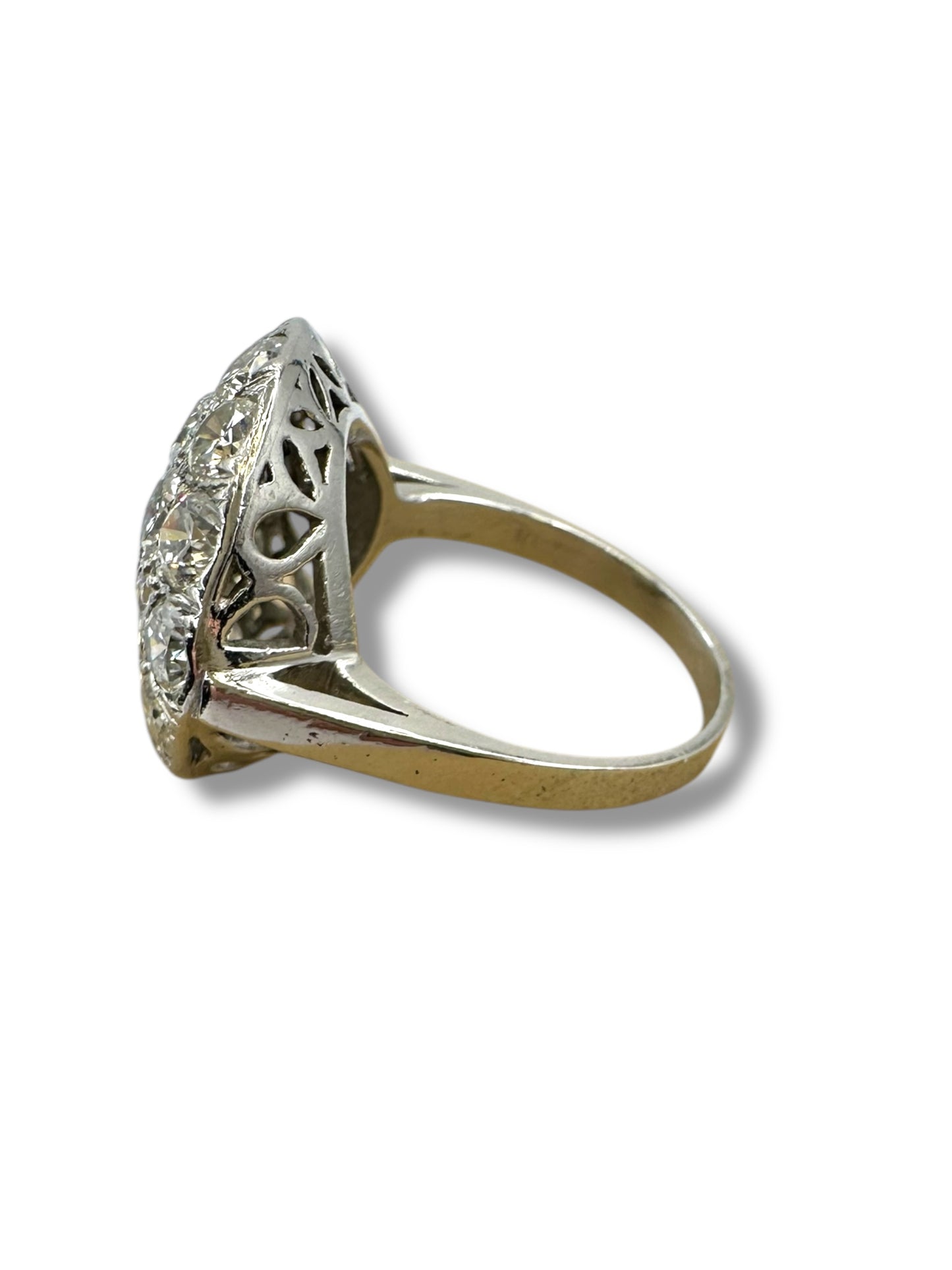 Platinum Diamond Cocktail Ring