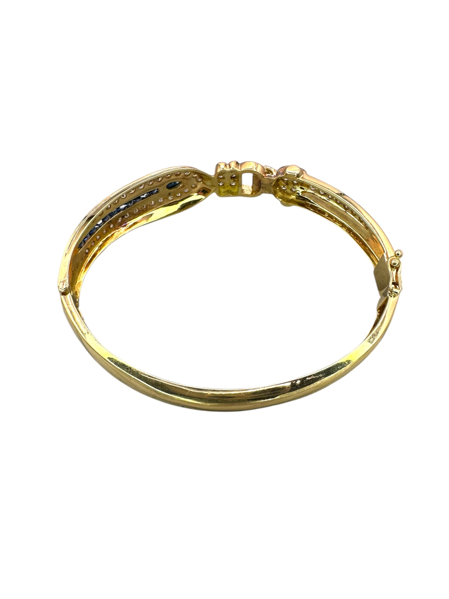 18k Sapphire Diamond Bangle Bracelet