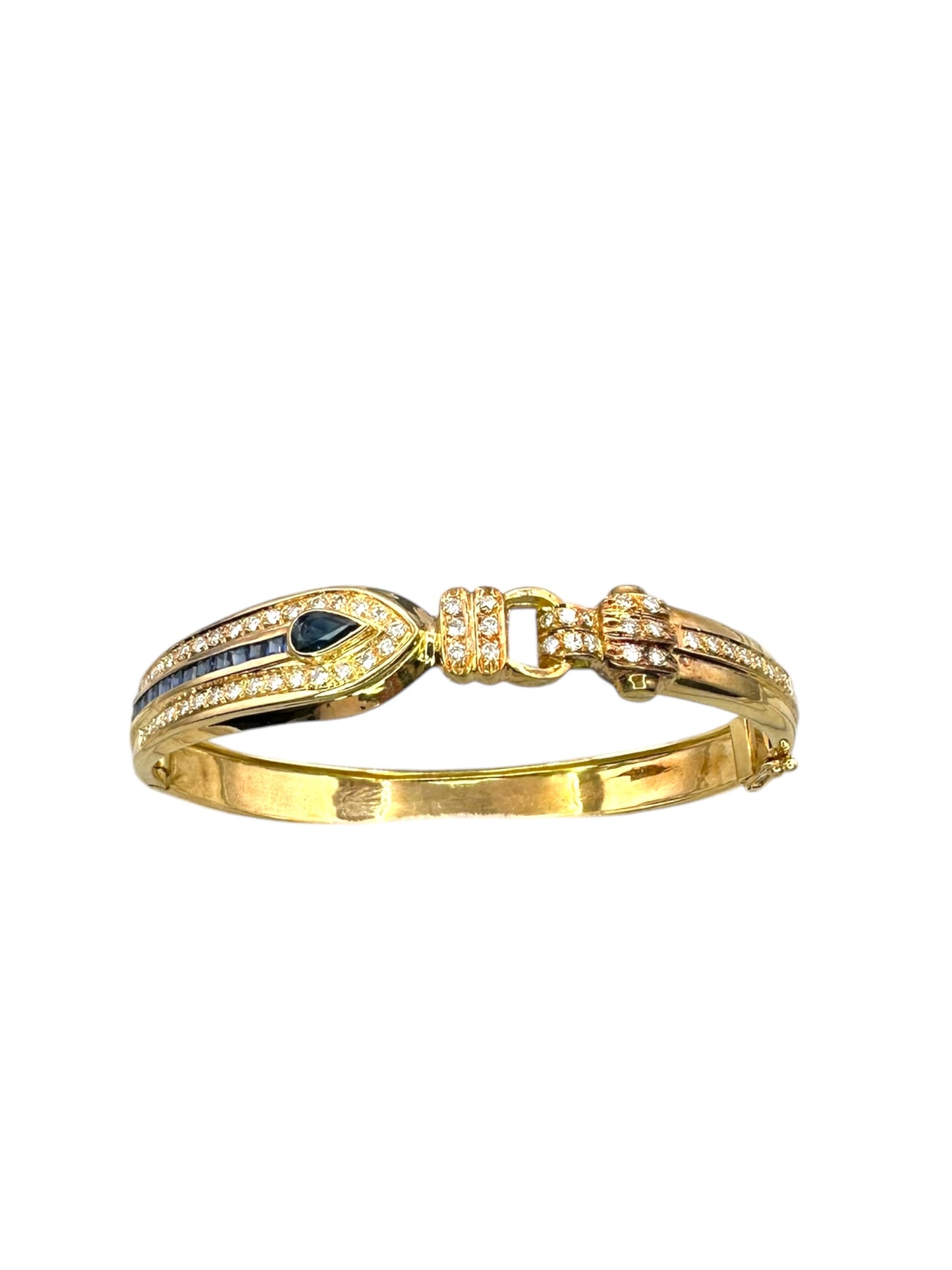 18k Sapphire Diamond Bangle Bracelet