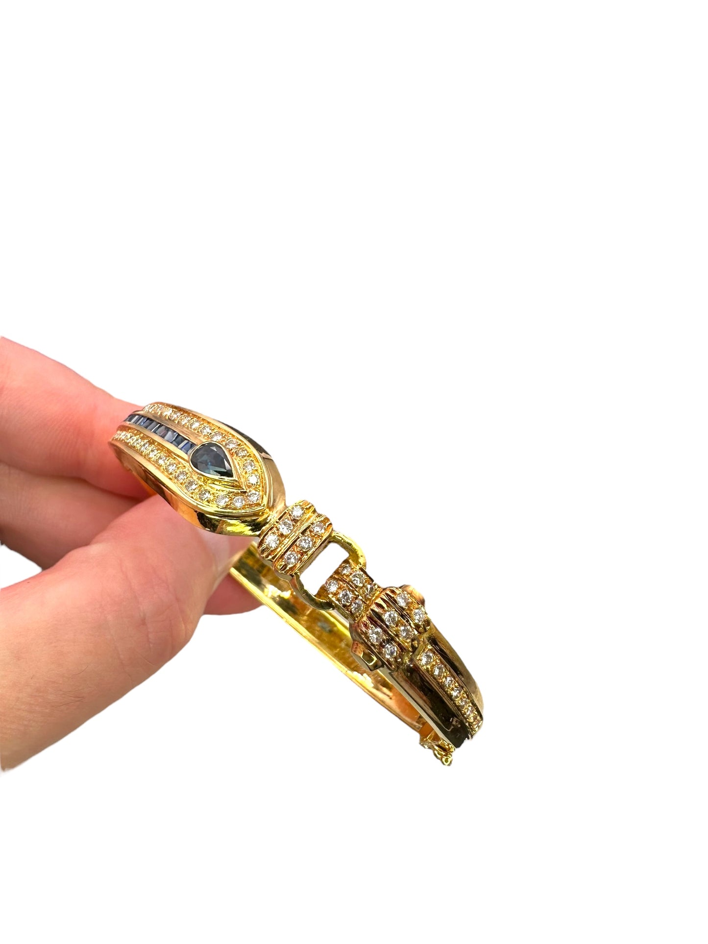 18k Sapphire Diamond Bangle Bracelet