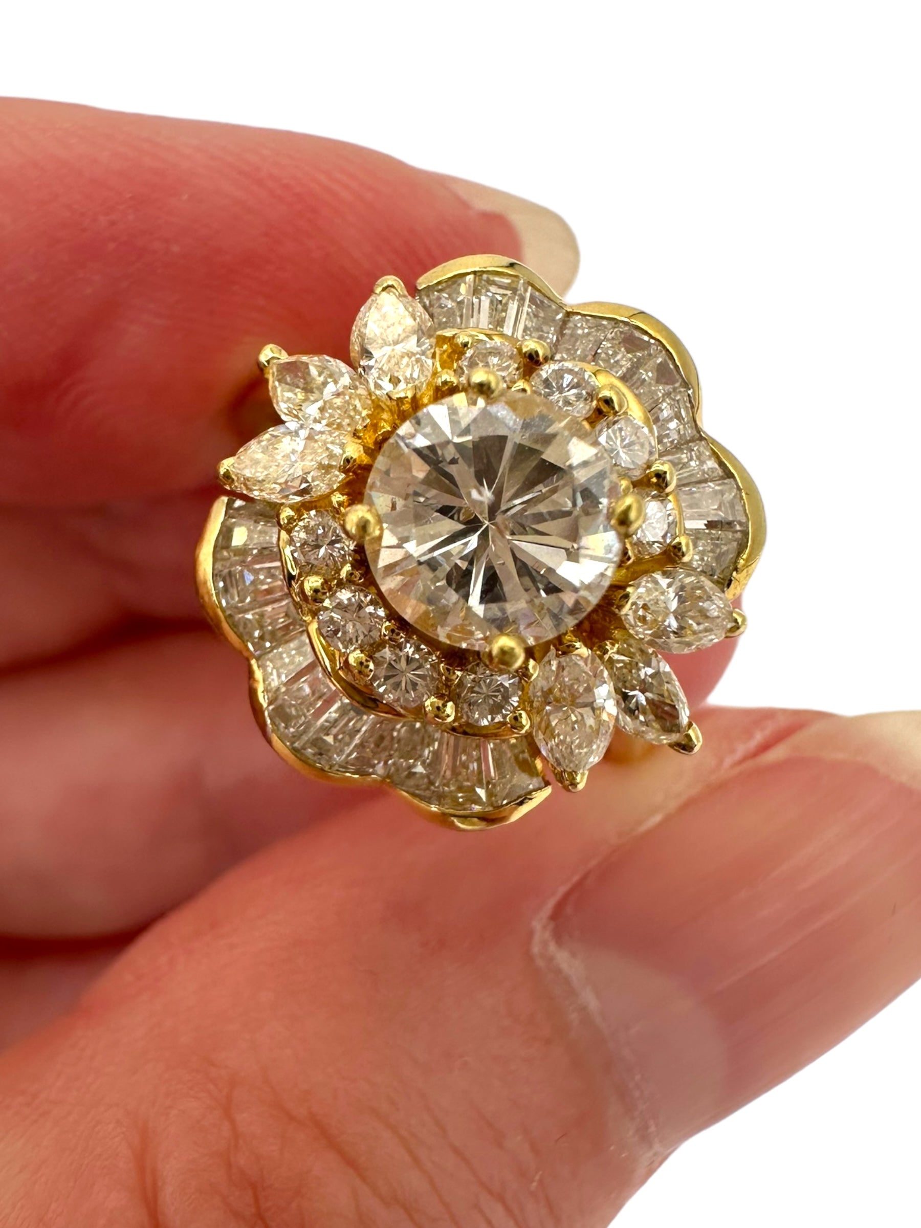 18k Diamond Ballerina/ Cluster Ring