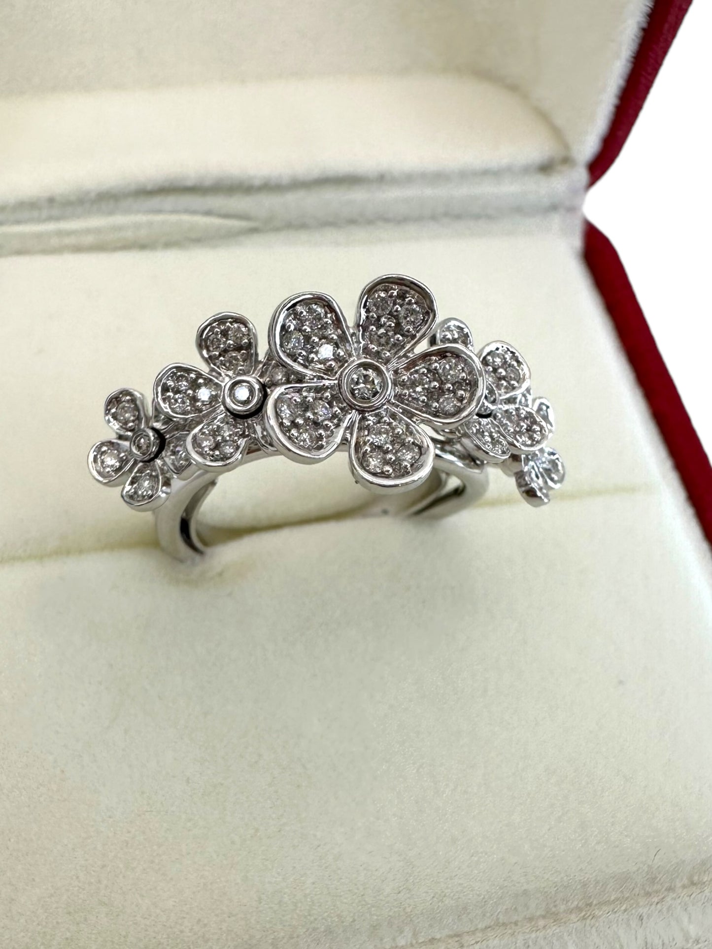 18k Articulating Flowers Ring