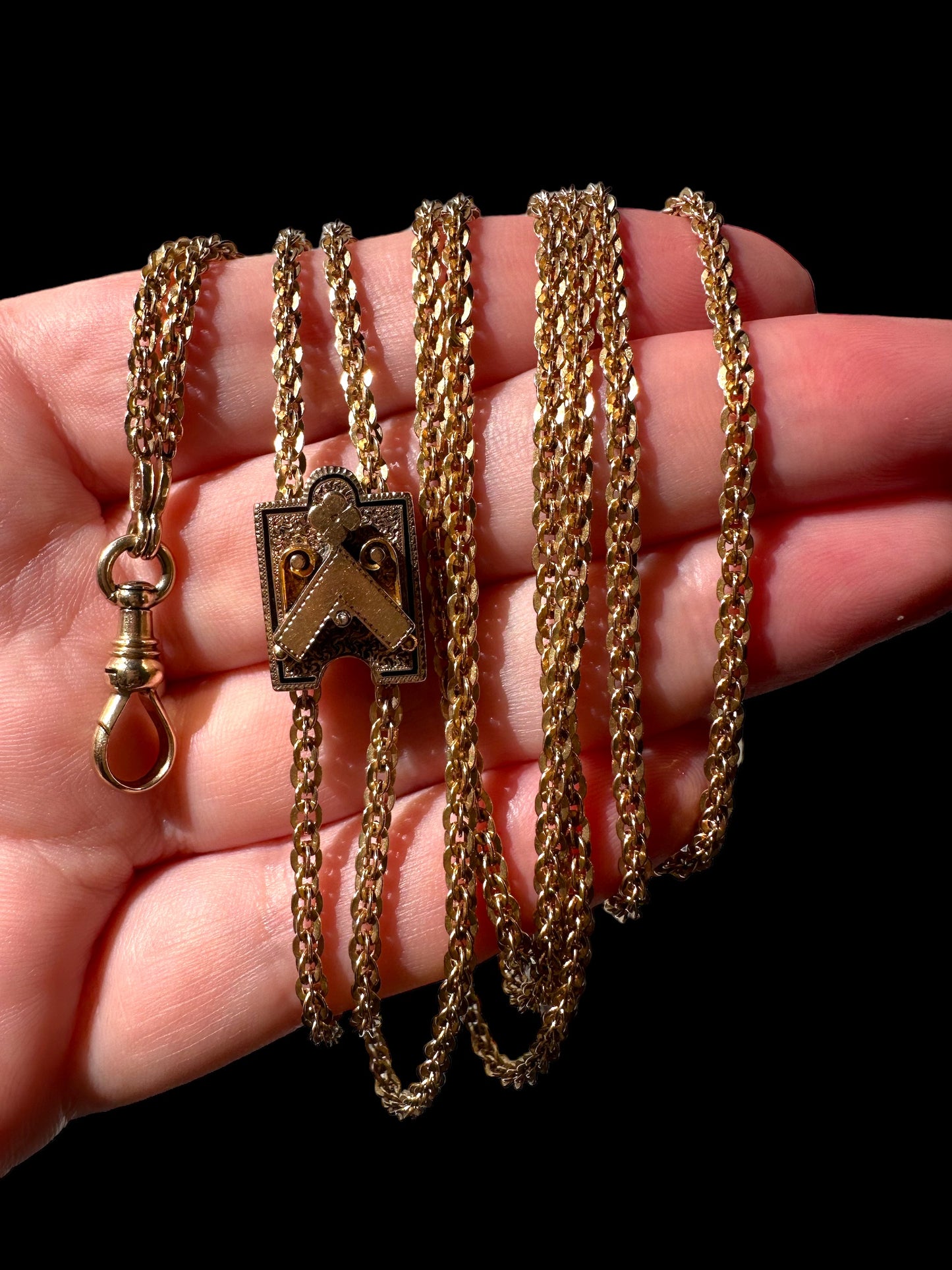 14k Victorian Slide Long-guard Necklace
