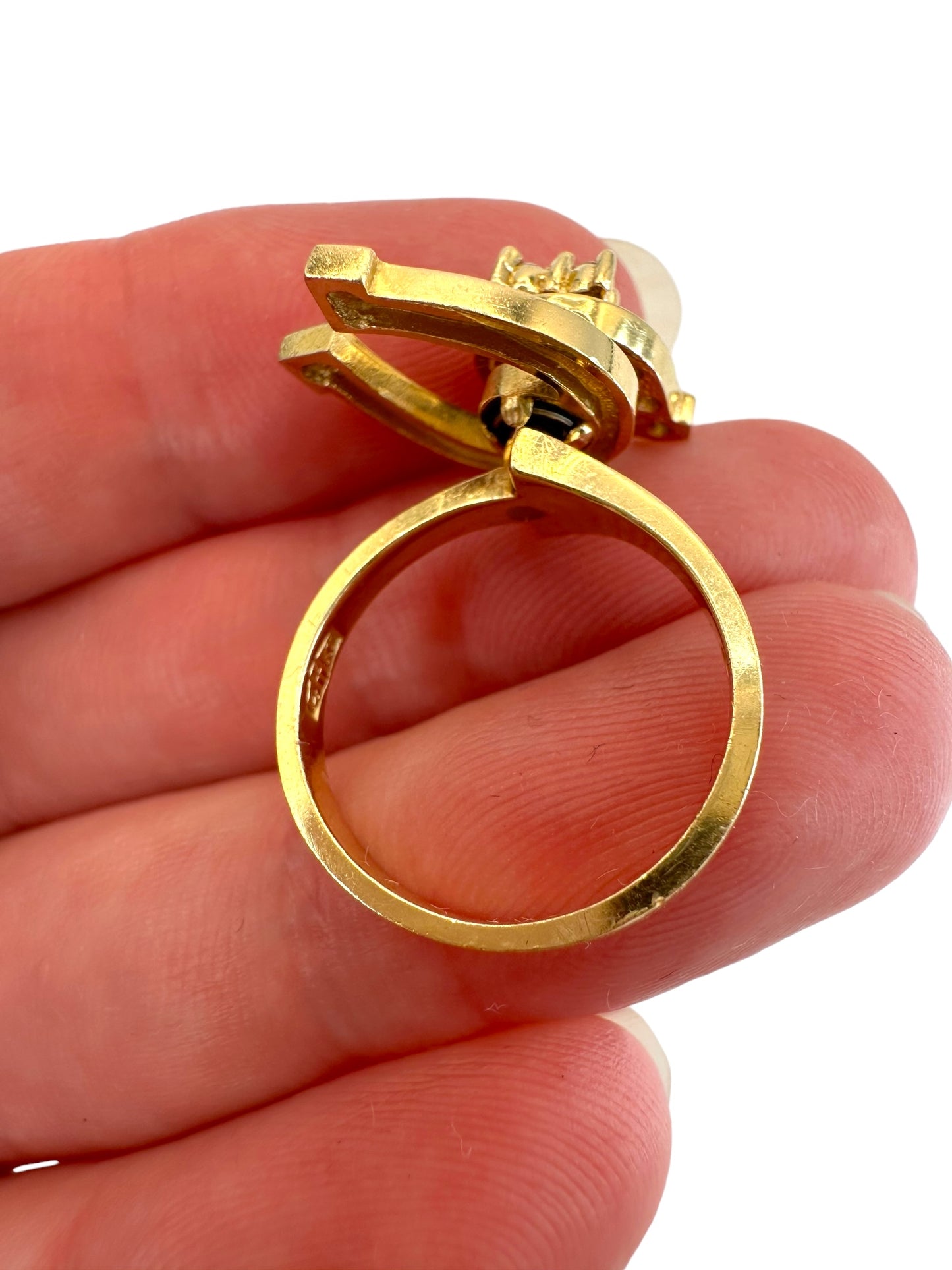 14k Teufel Horseshoe Spinner Ring