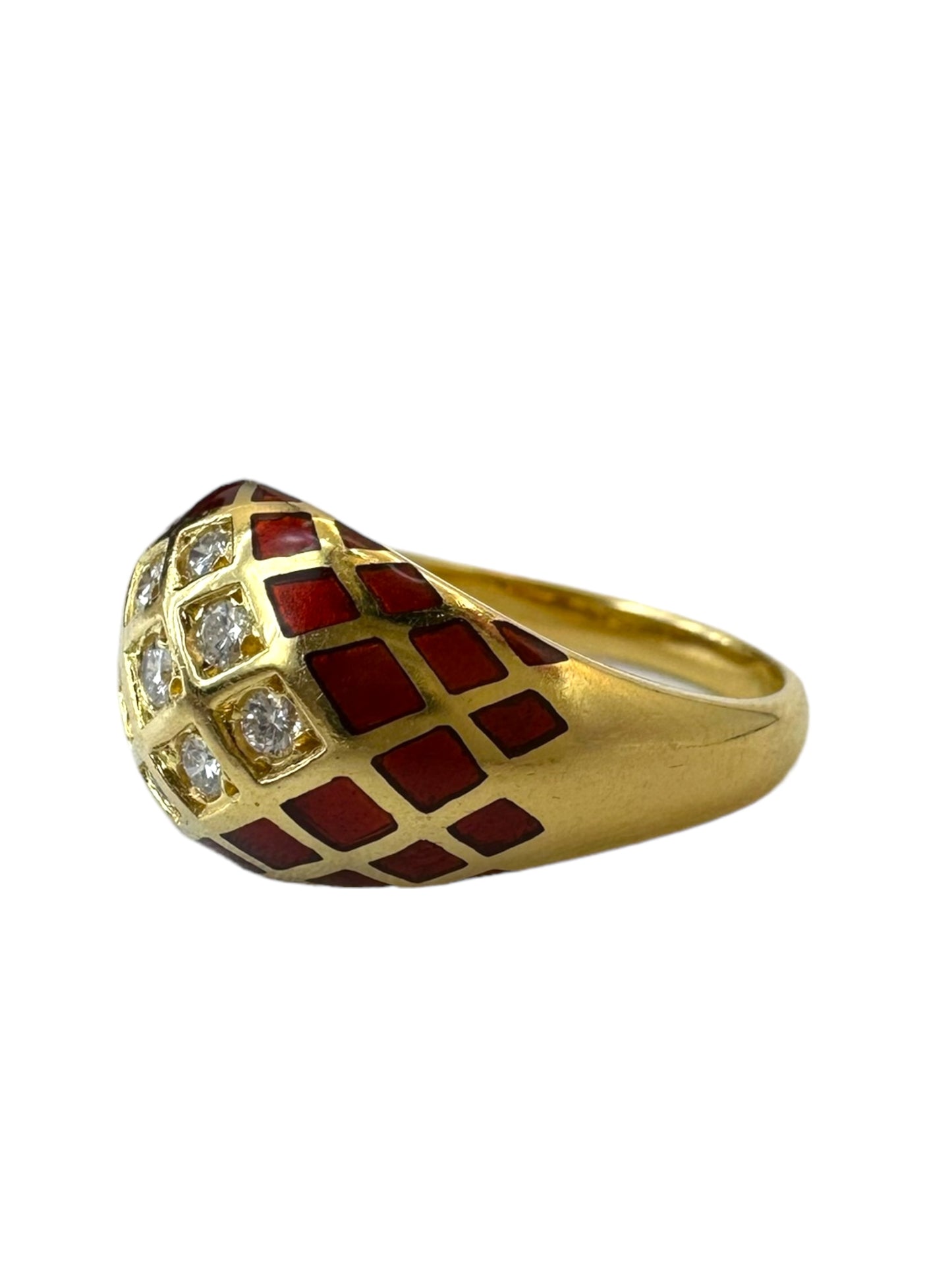18k Mauboussin Enamel Diamond Ring