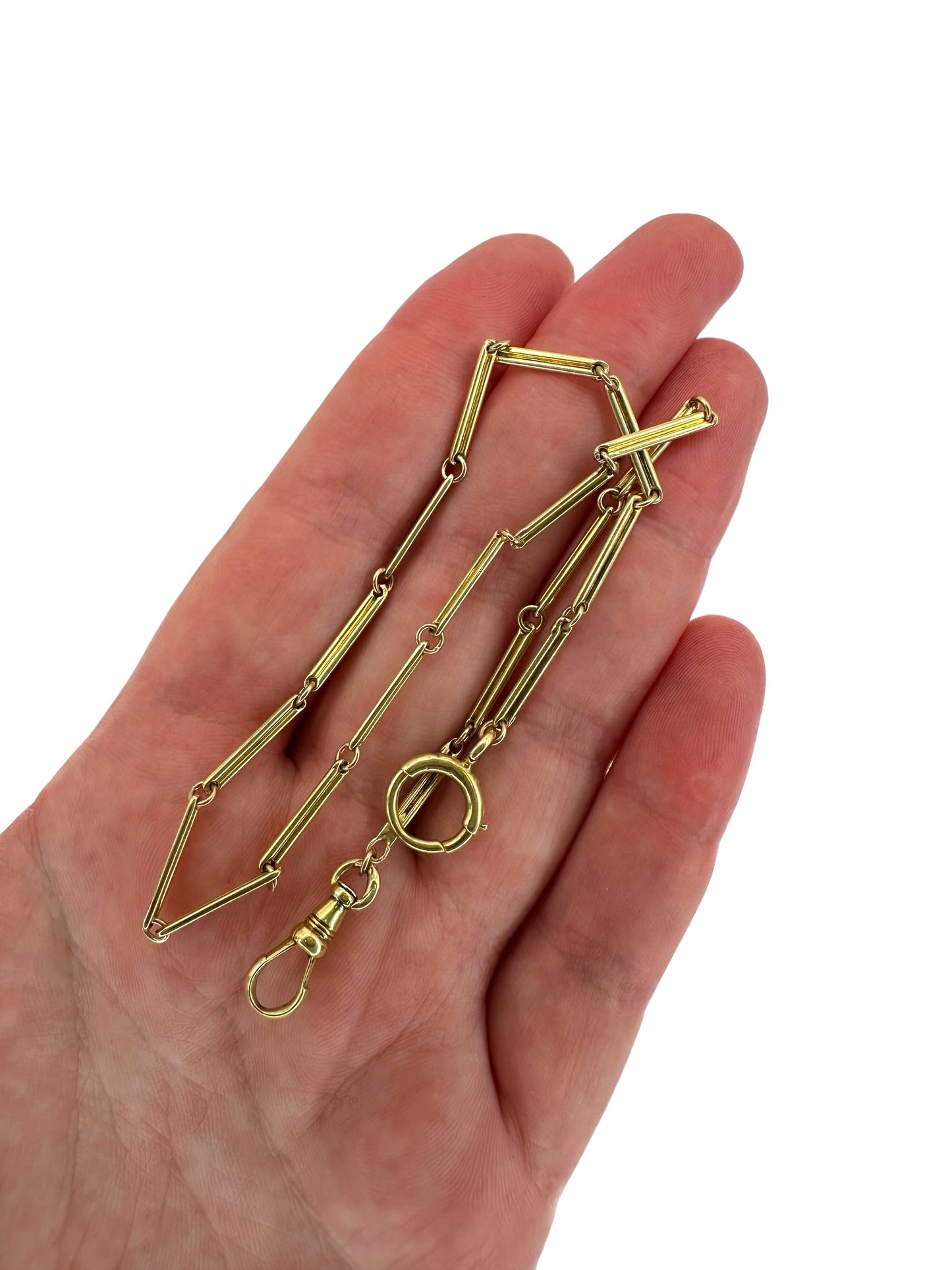 14k Bar Link Watch Chain