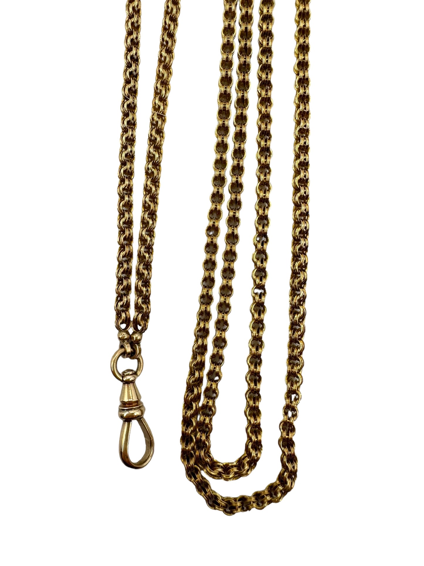 14k Victorian Cameo Slide Long Guard Necklace