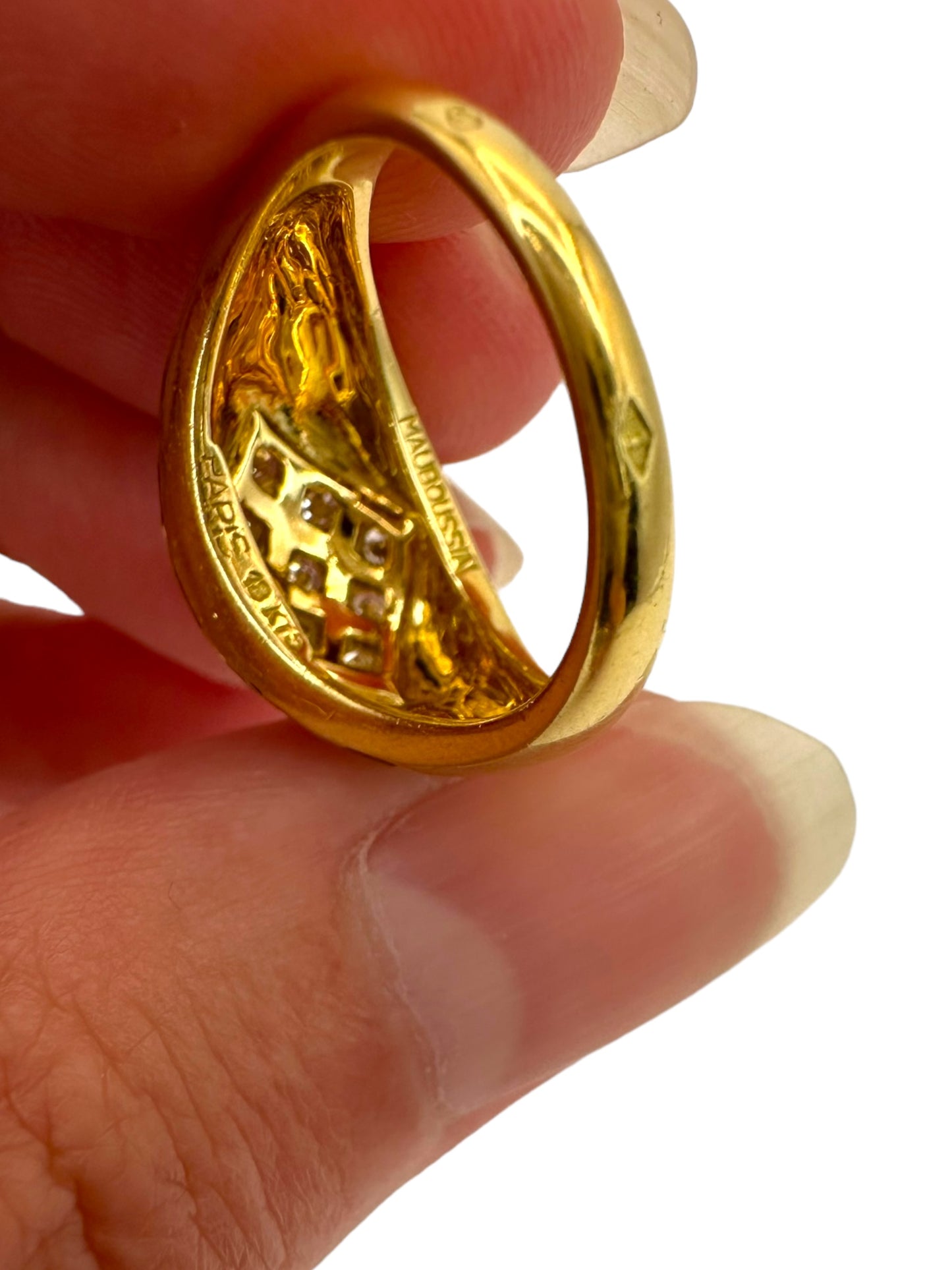 18k Mauboussin Enamel Diamond Ring