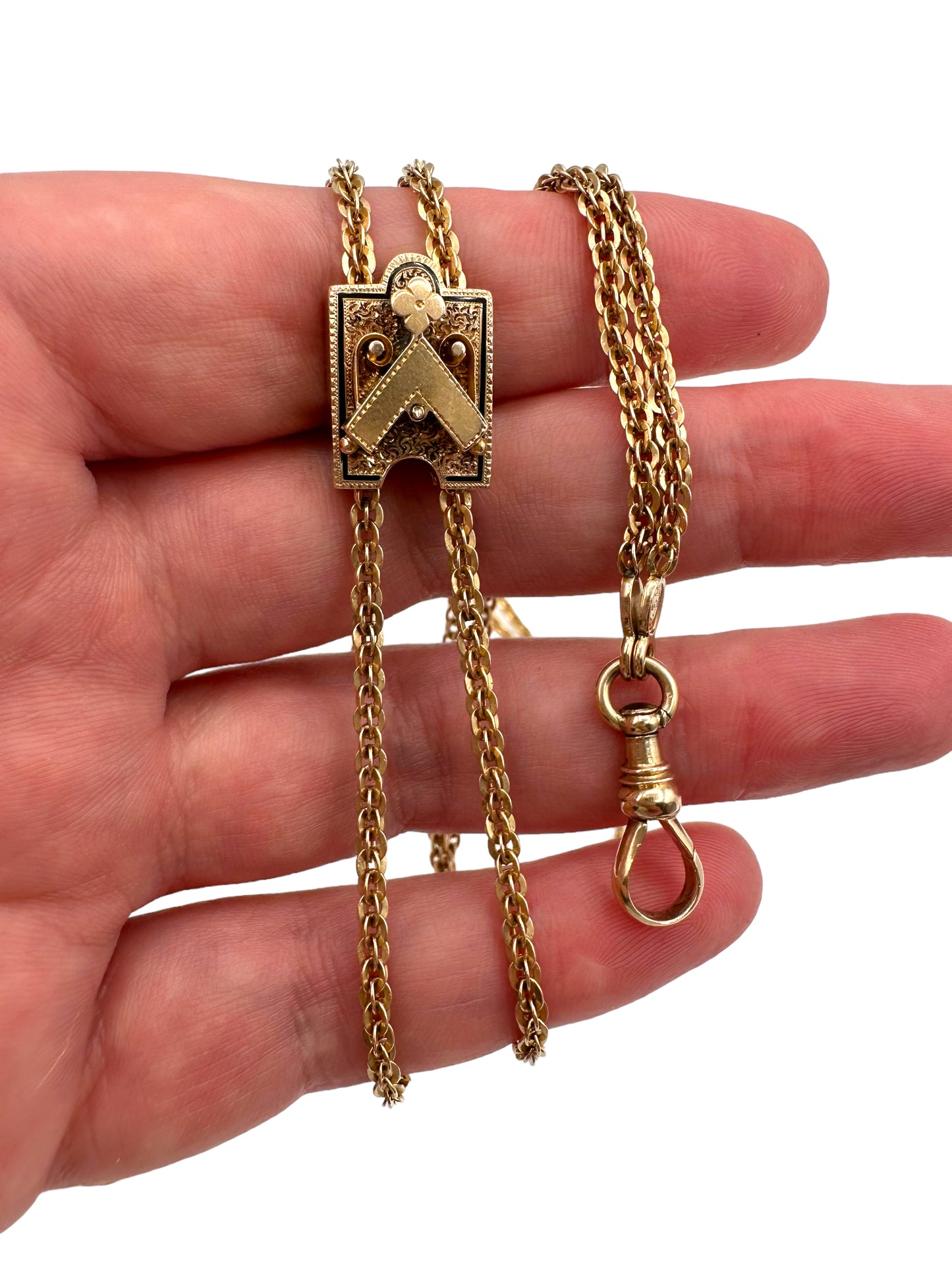 14k Victorian Slide Long-guard Necklace