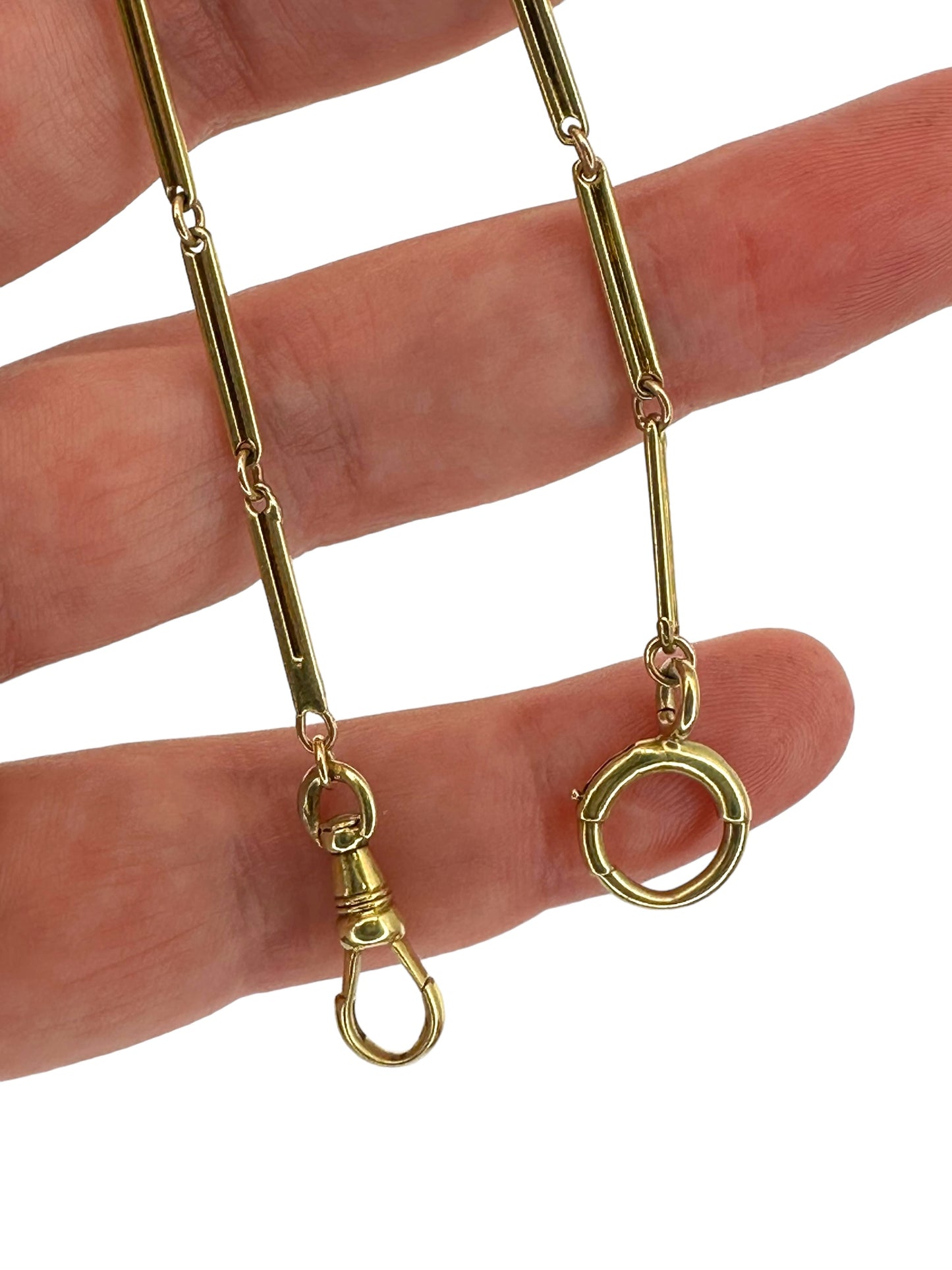14k Bar Link Watch Chain