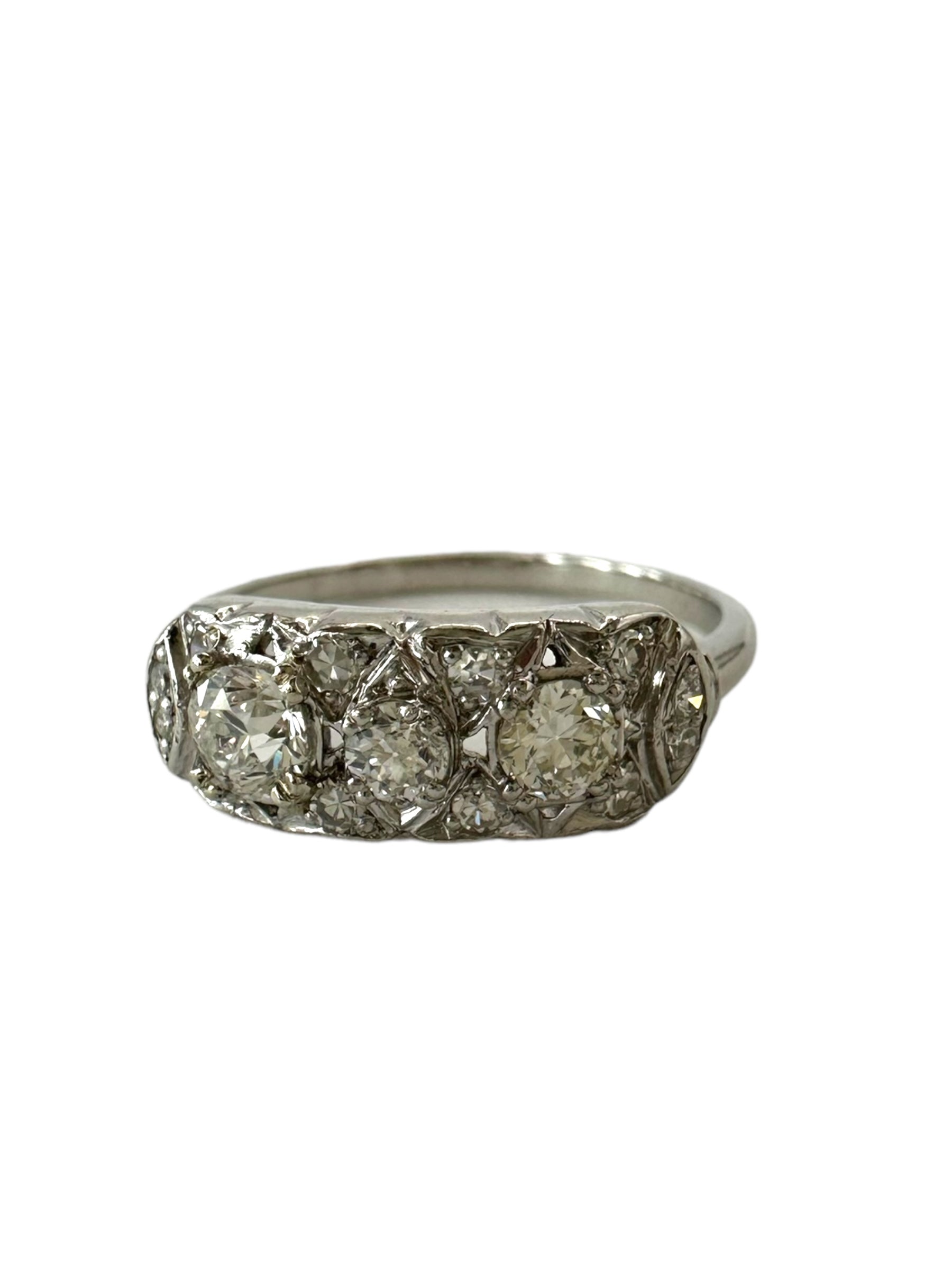 Platinum 3-Diamond Ring