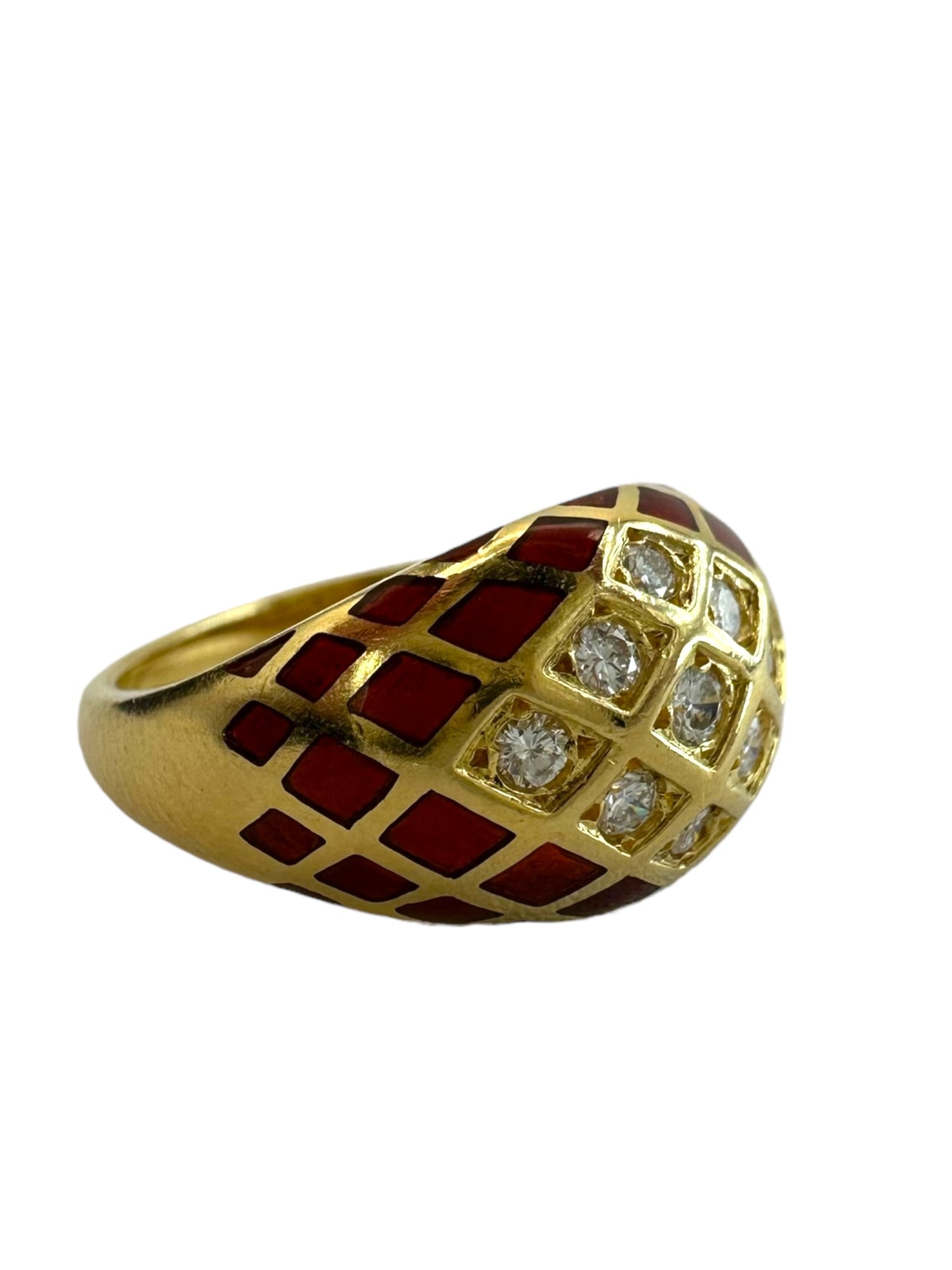 18k Mauboussin Enamel Diamond Ring