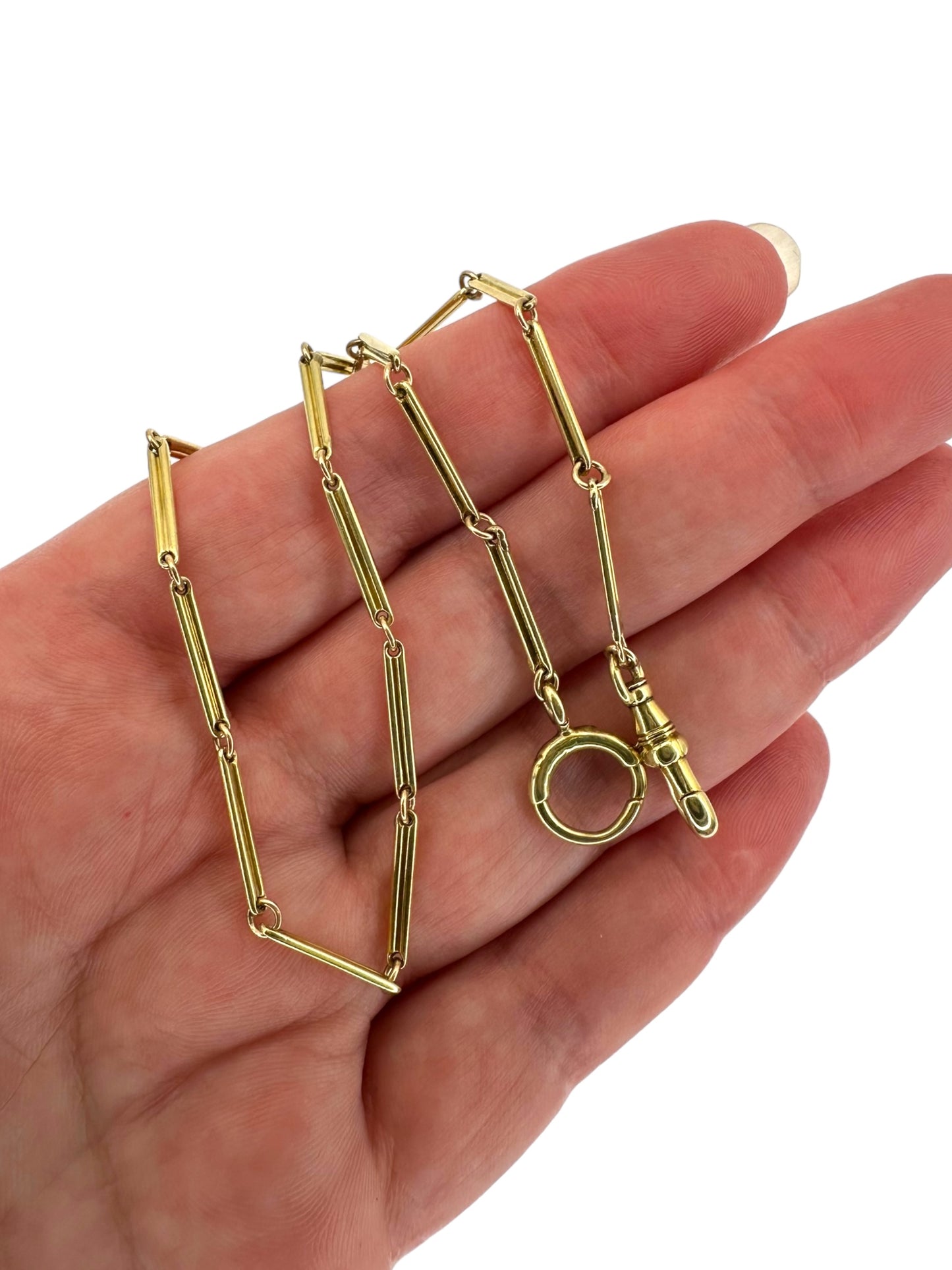 14k Bar Link Watch Chain