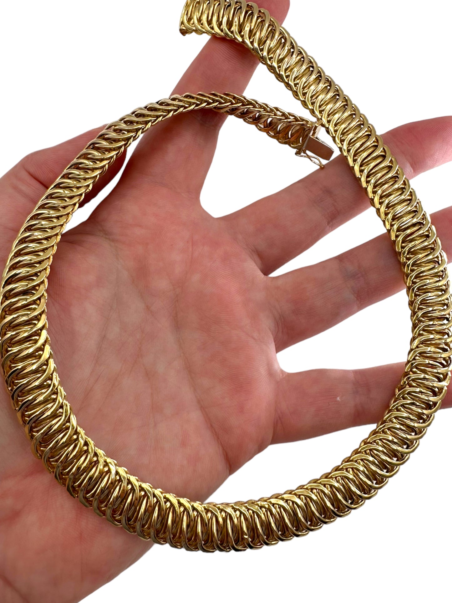 14k Woven Link Collar Necklace