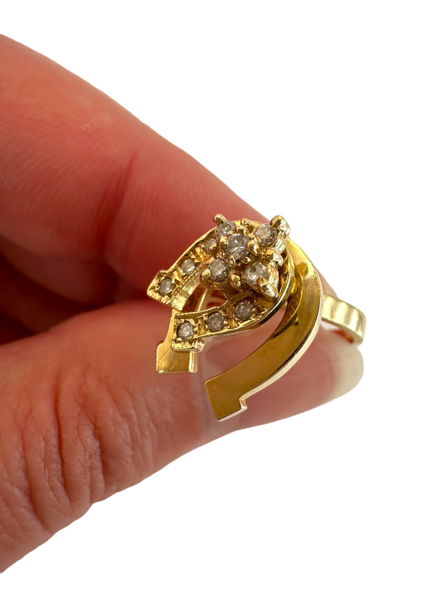 14k Teufel Horseshoe Spinner Ring