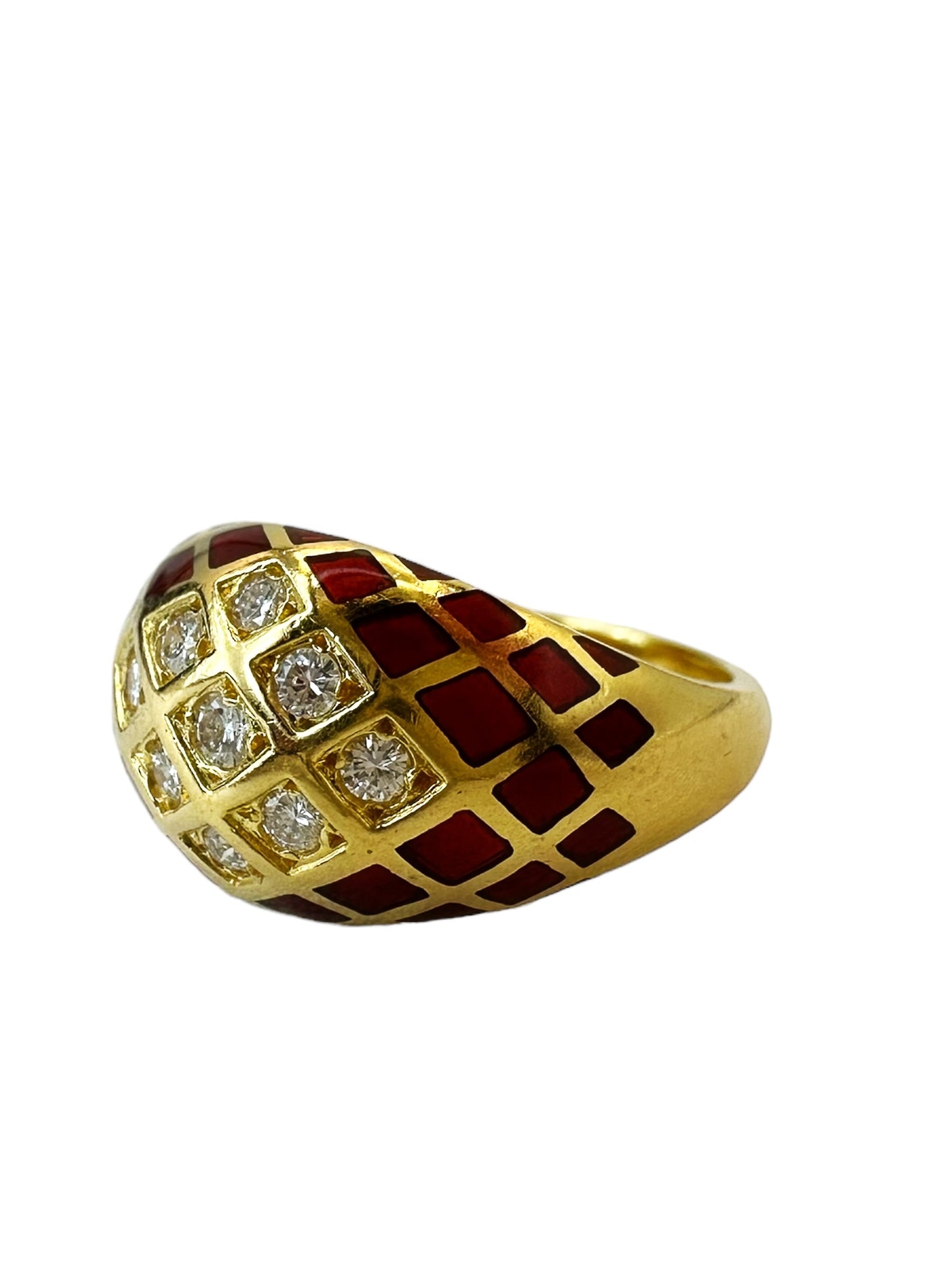 18k Mauboussin Enamel Diamond Ring