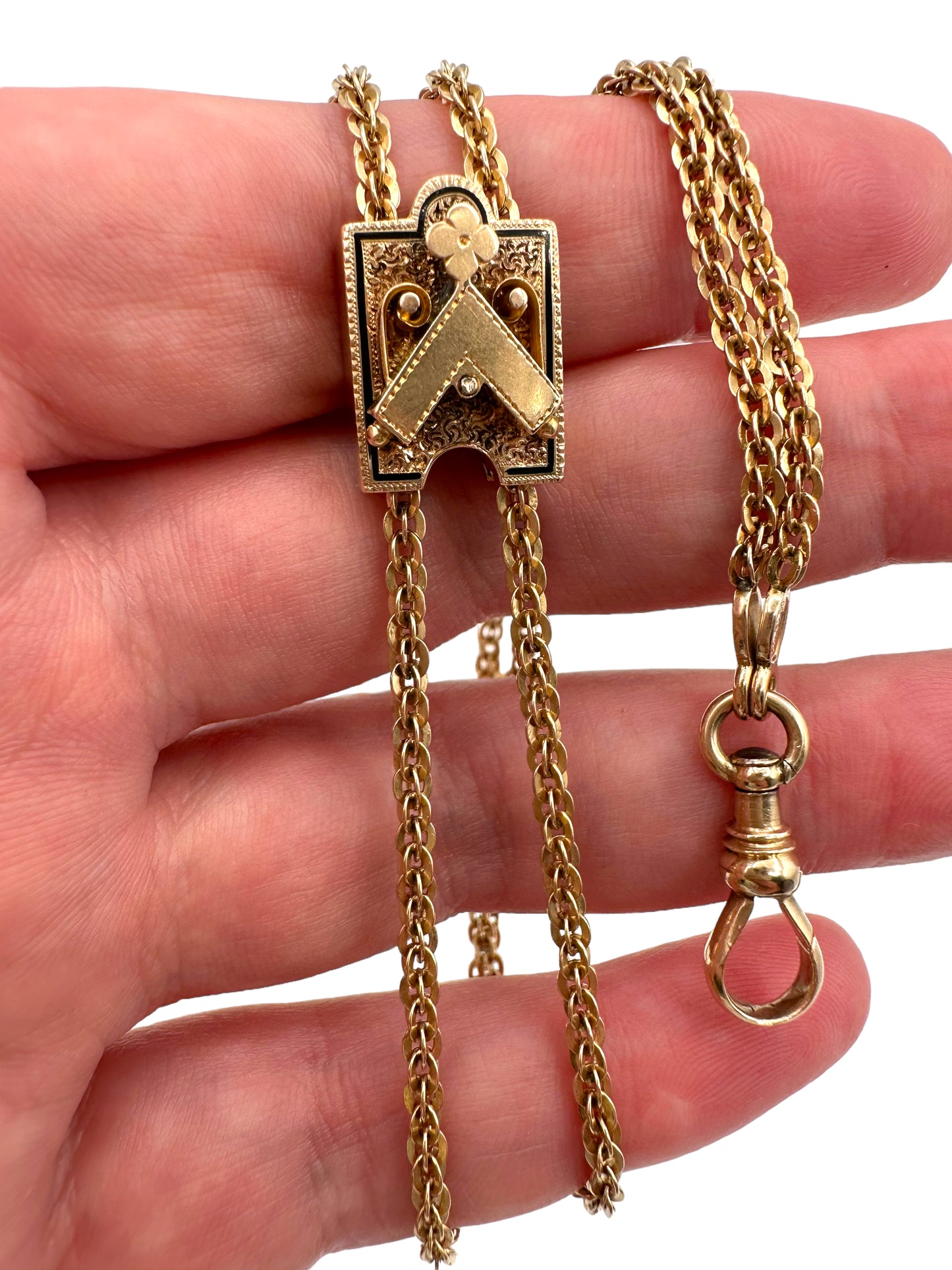 14k Victorian Slide Long-guard Necklace
