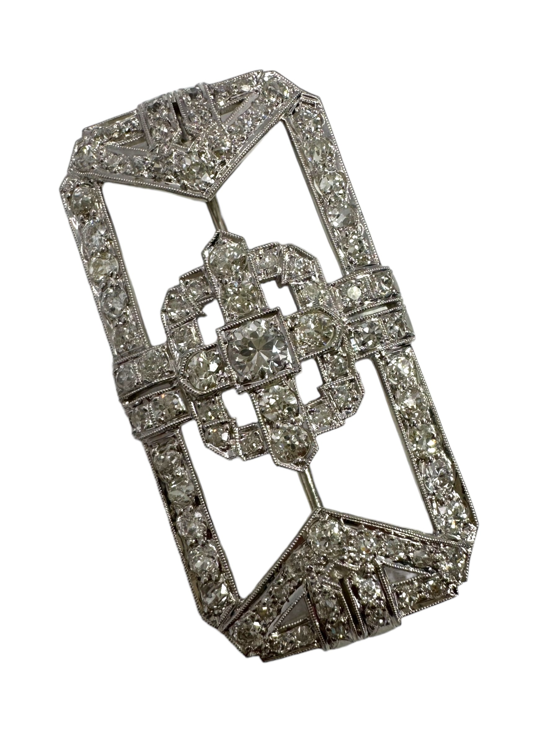 Art Deco Platinum Diamond Brooch