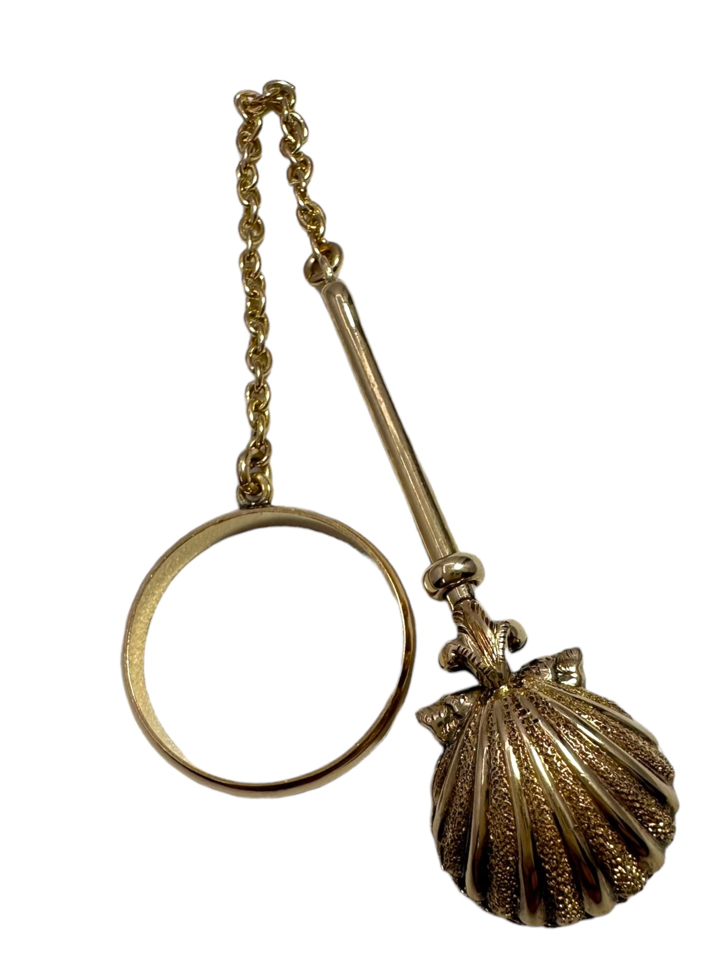 14k Shell Victorian Dance Card Ring Holder