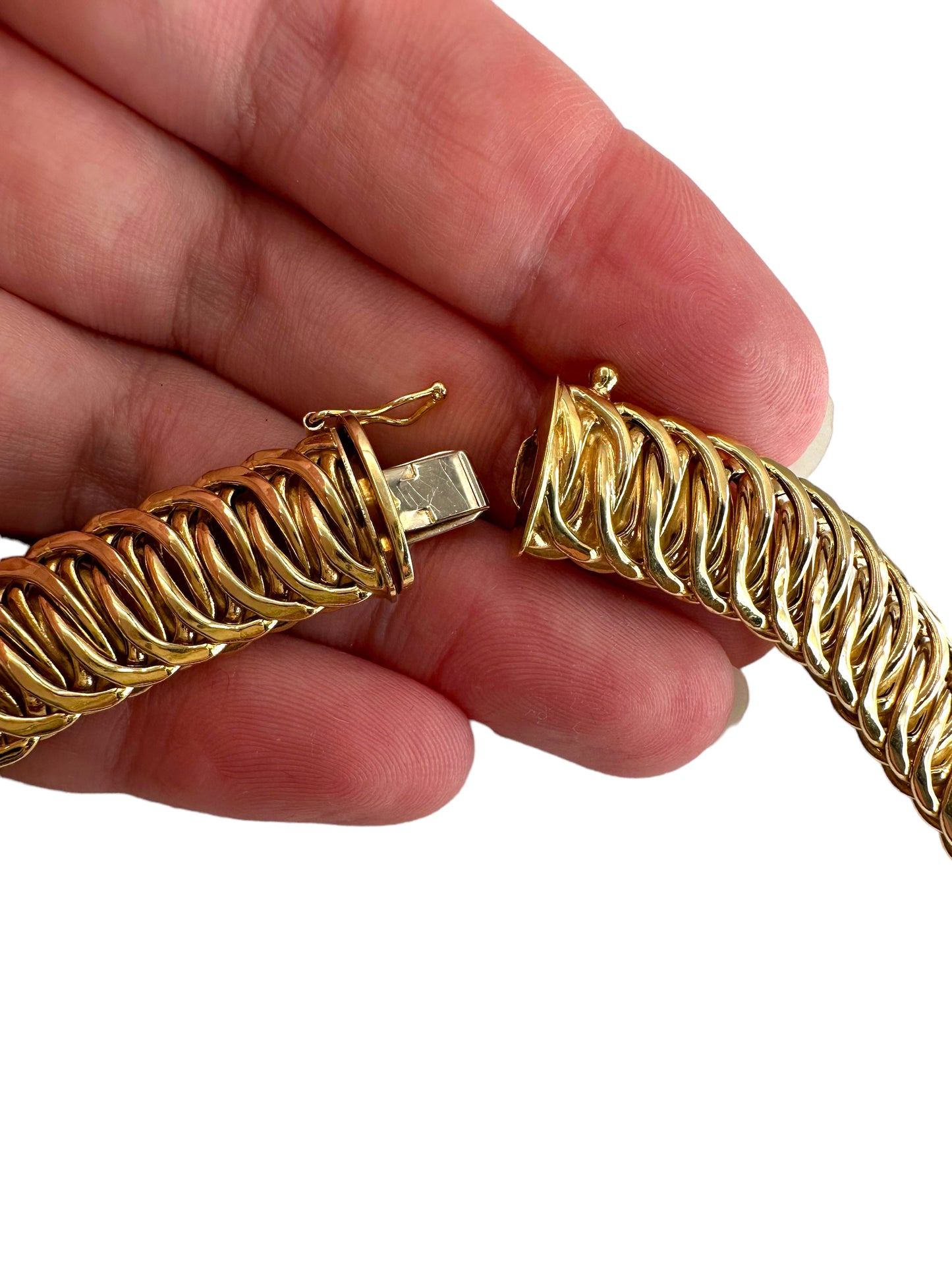 14k Woven Link Collar Necklace