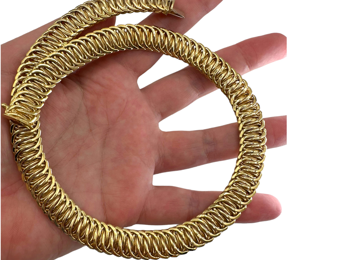 14k Woven Link Collar Necklace