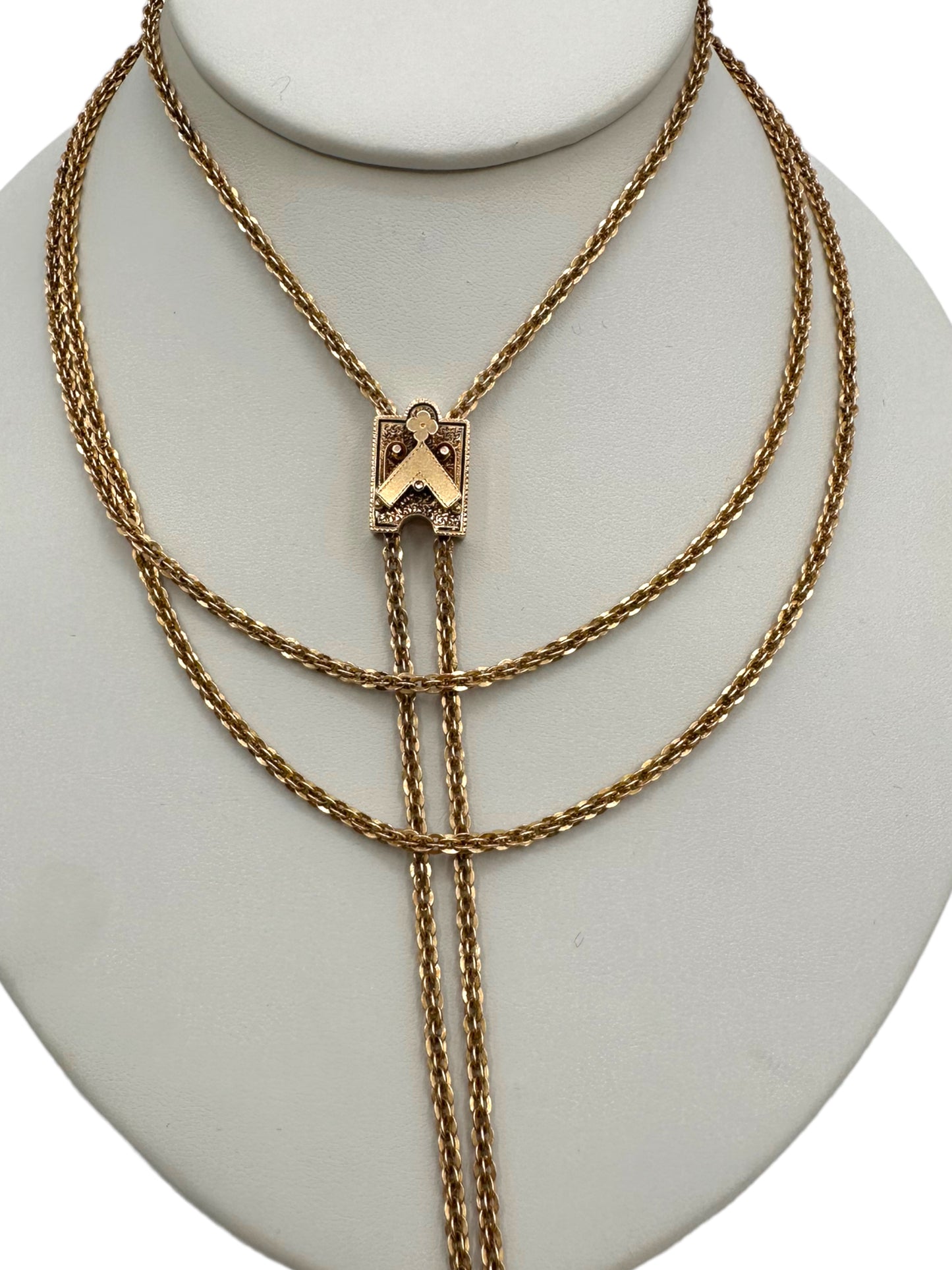 14k Victorian Slide Long-guard Necklace