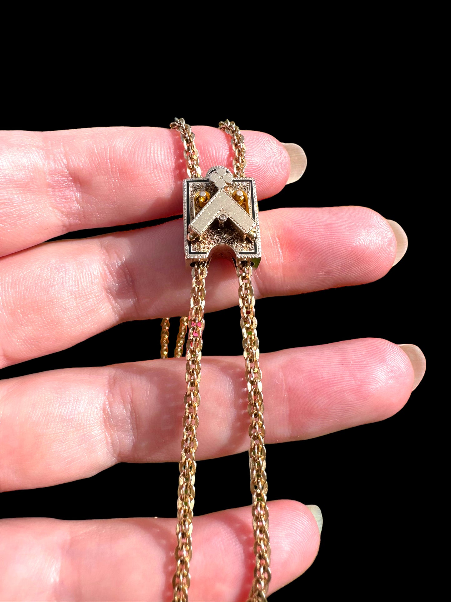 14k Victorian Slide Long-guard Necklace