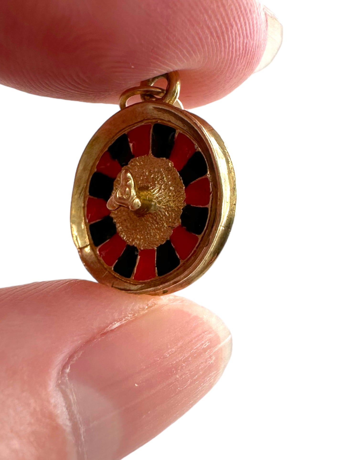 14k Roulette Wheel Enamel Charm