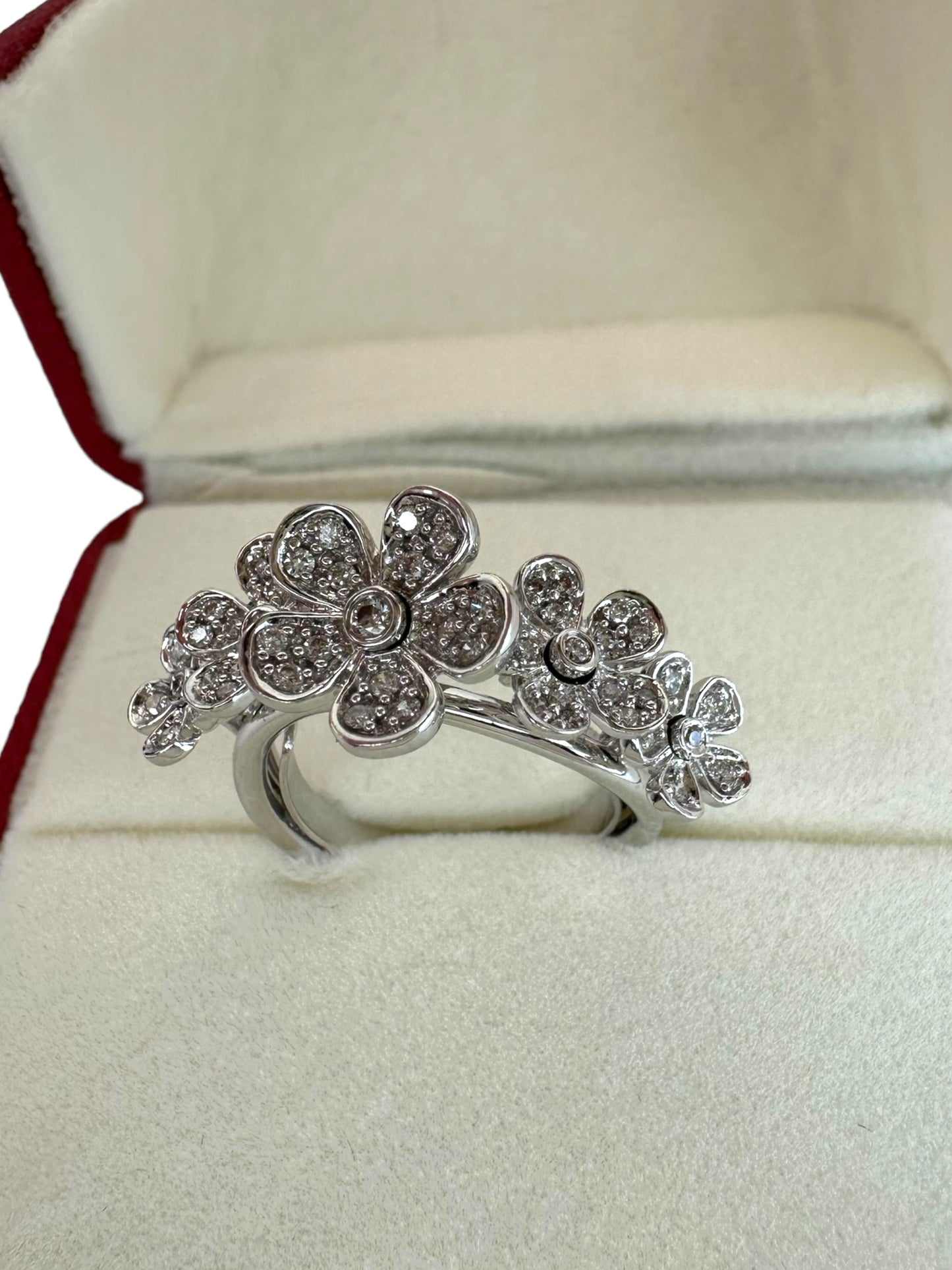 18k Articulating Flowers Ring