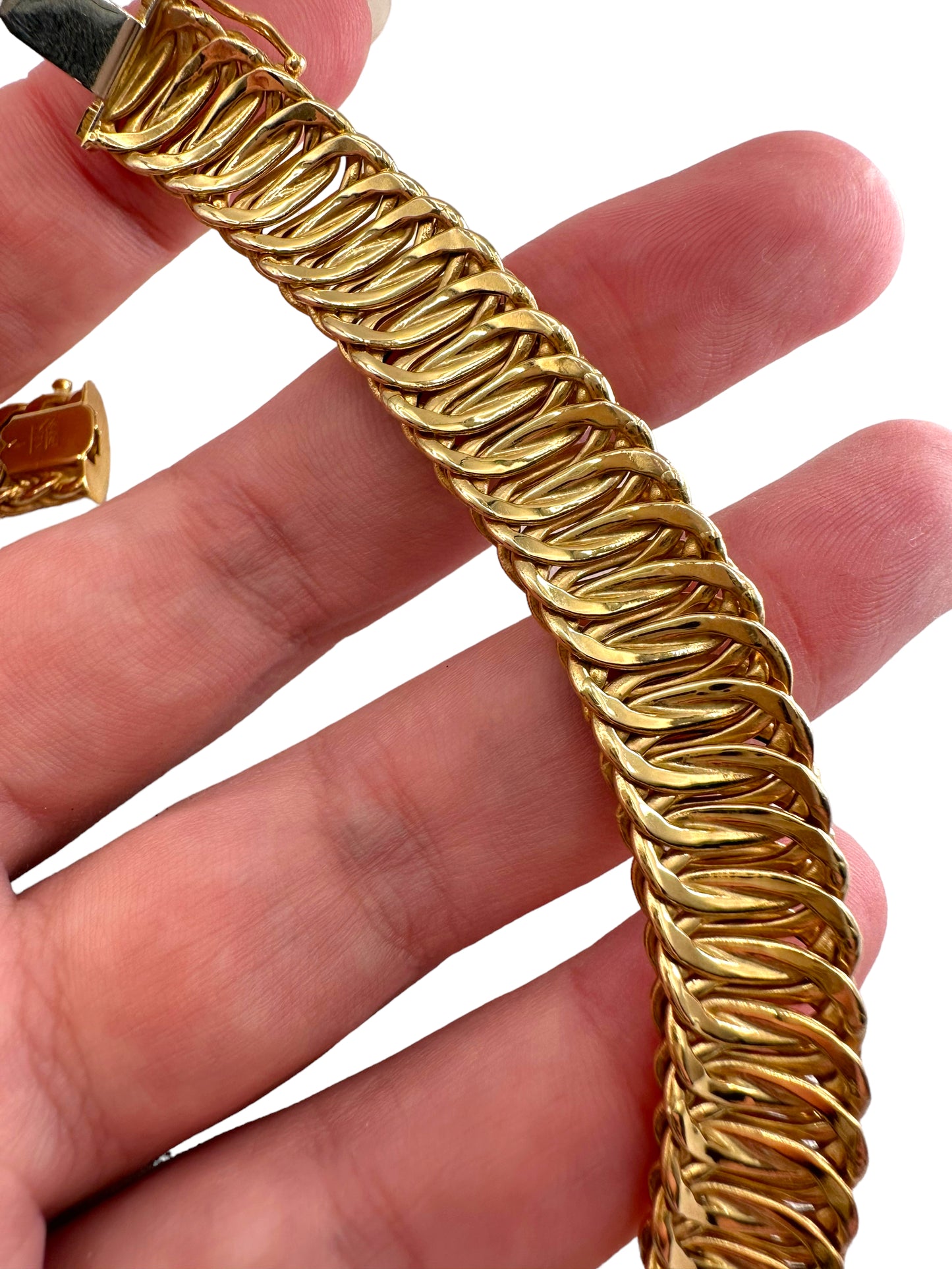 14k Woven Link Collar Necklace