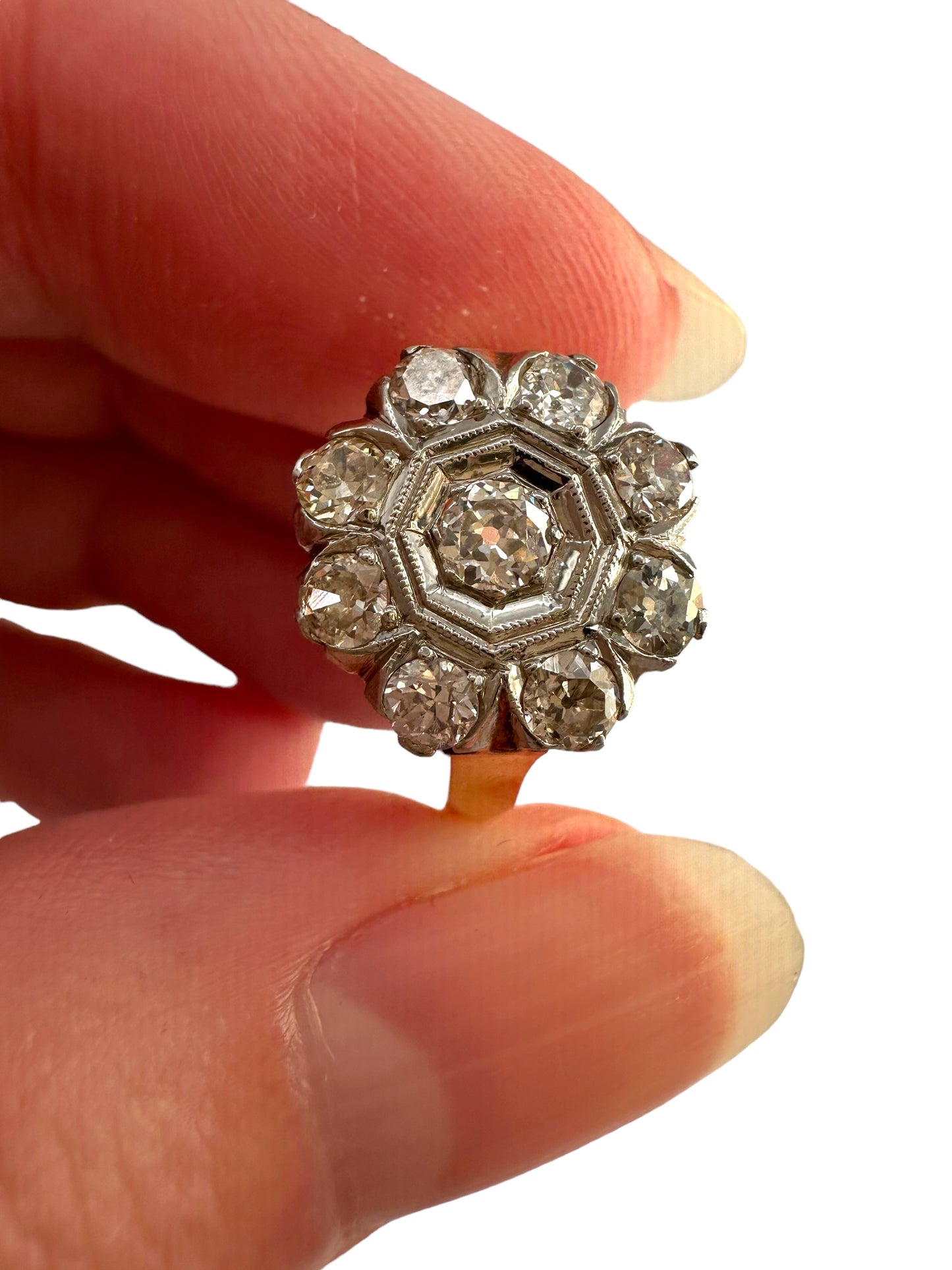 14k Diamond Daisy Ring