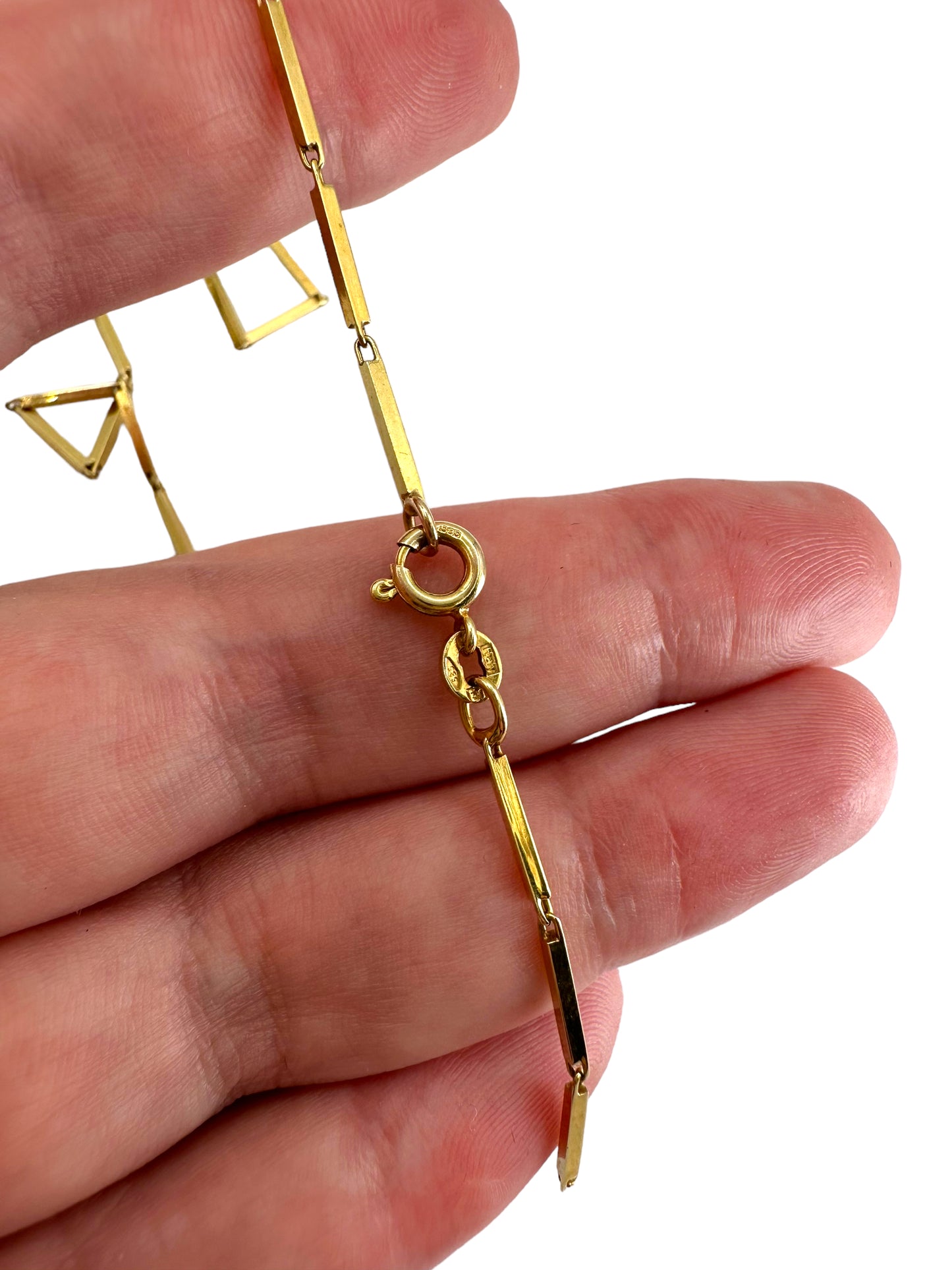 14k Bar Link Necklace