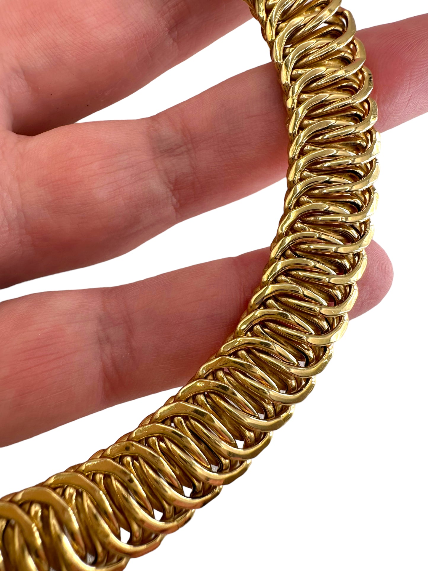 14k Woven Link Collar Necklace