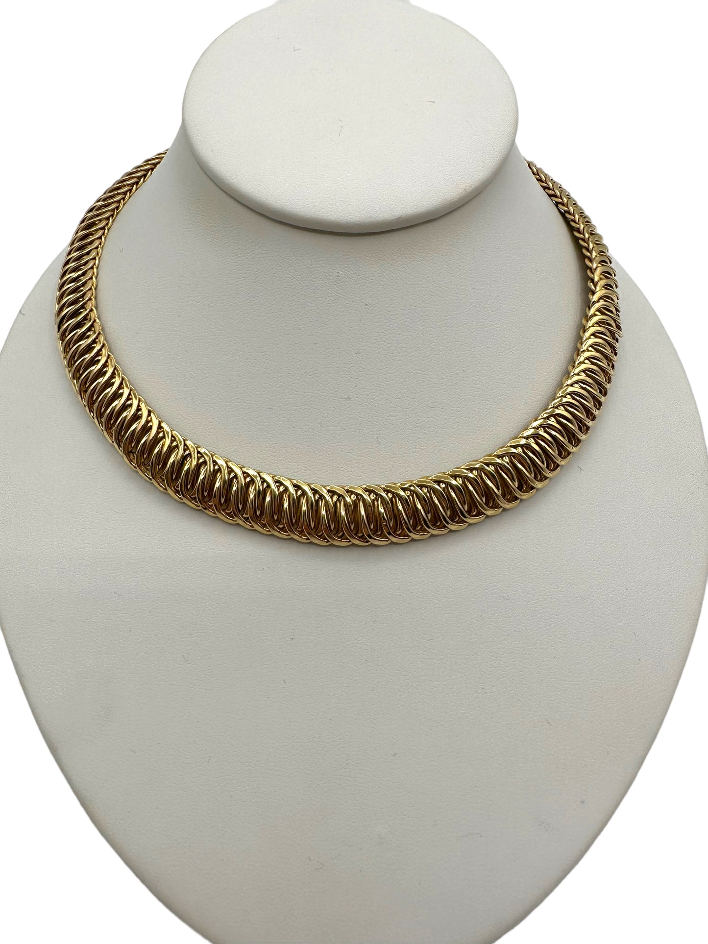 14k Woven Link Collar Necklace