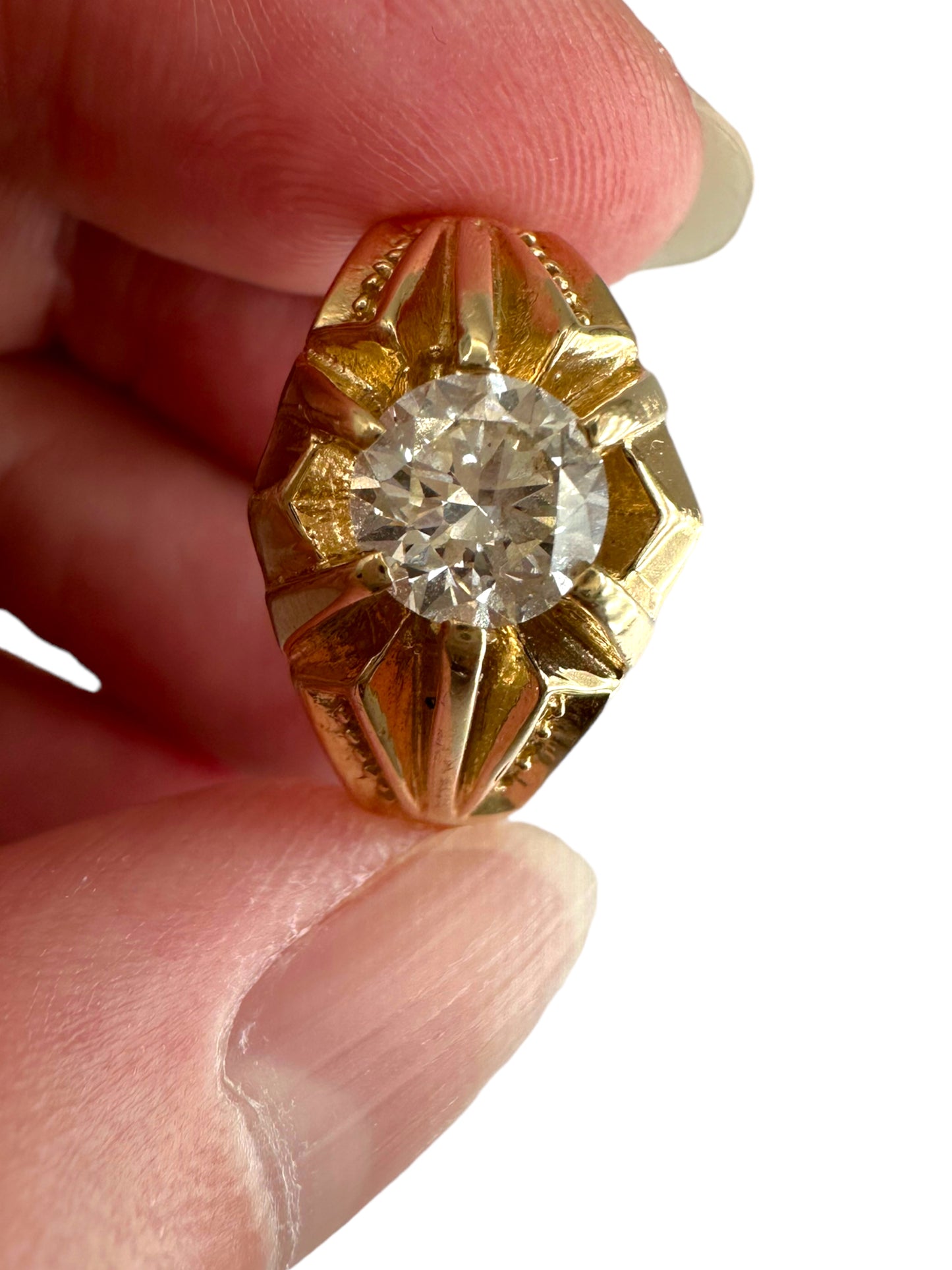 14k Diamond Nautical Star Ring