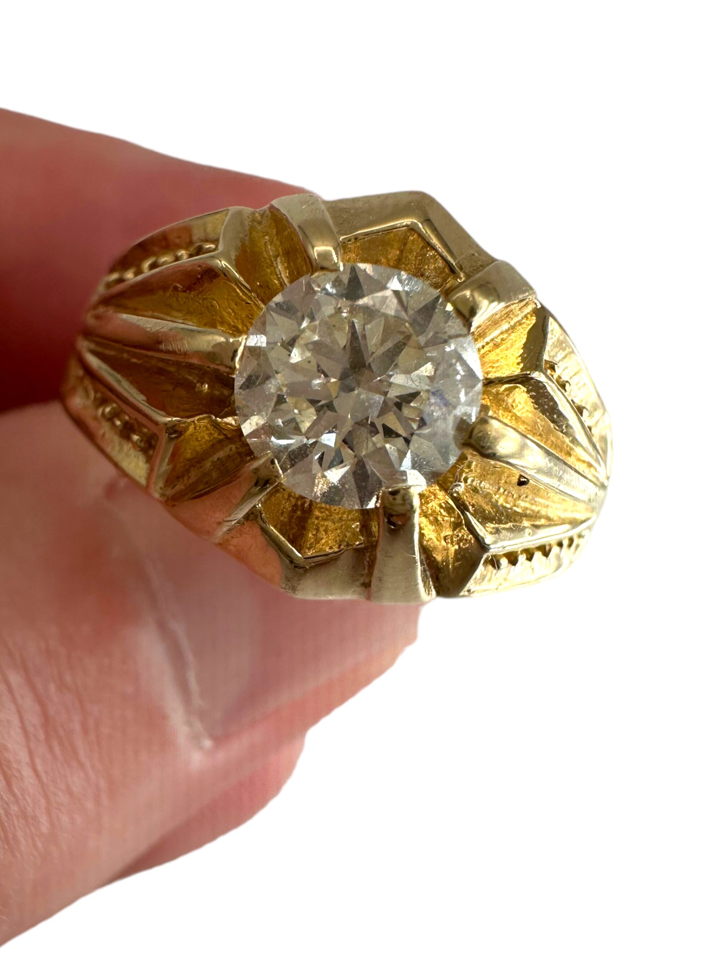 14k Diamond Nautical Star Ring