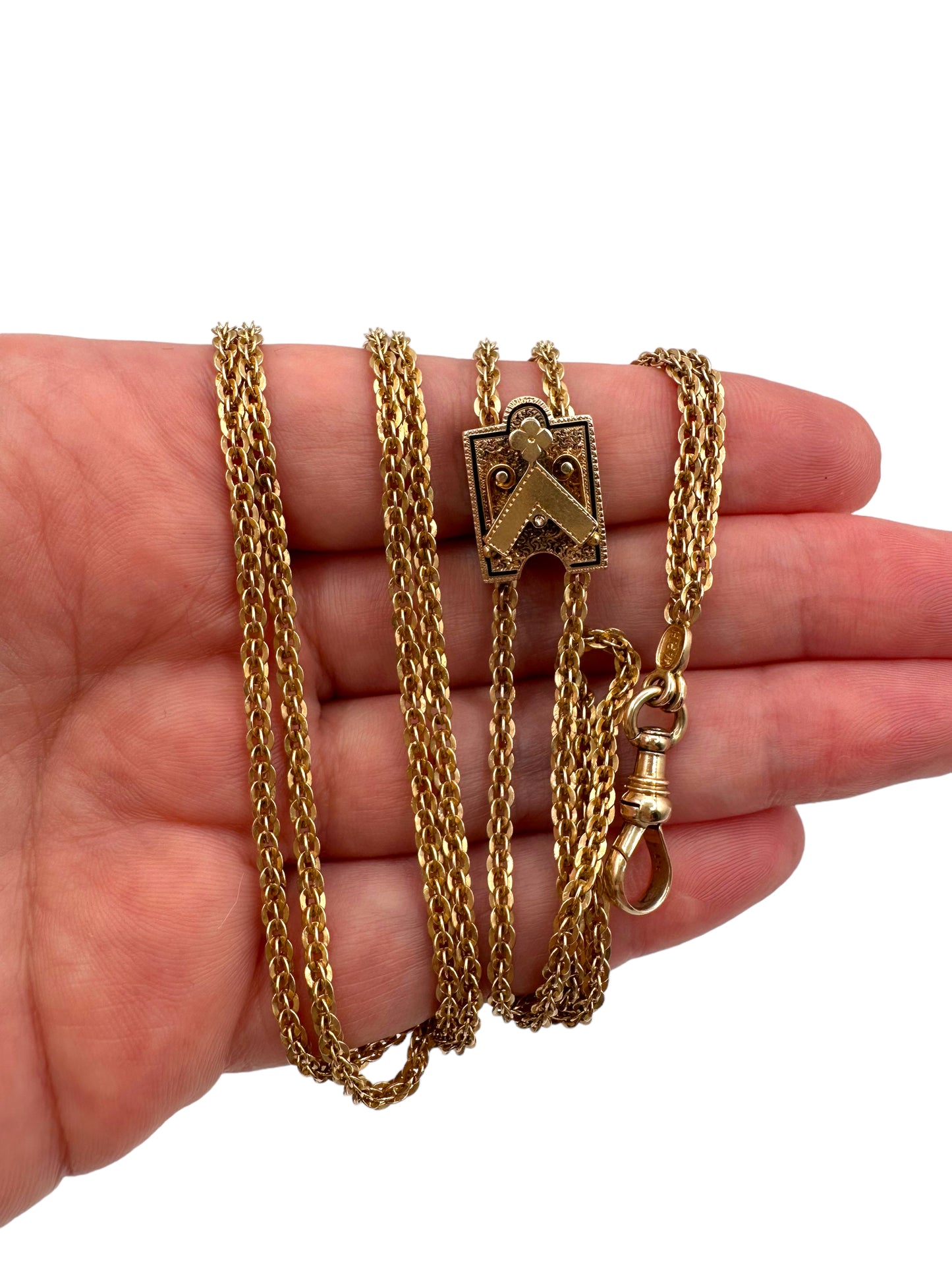 14k Victorian Slide Long-guard Necklace
