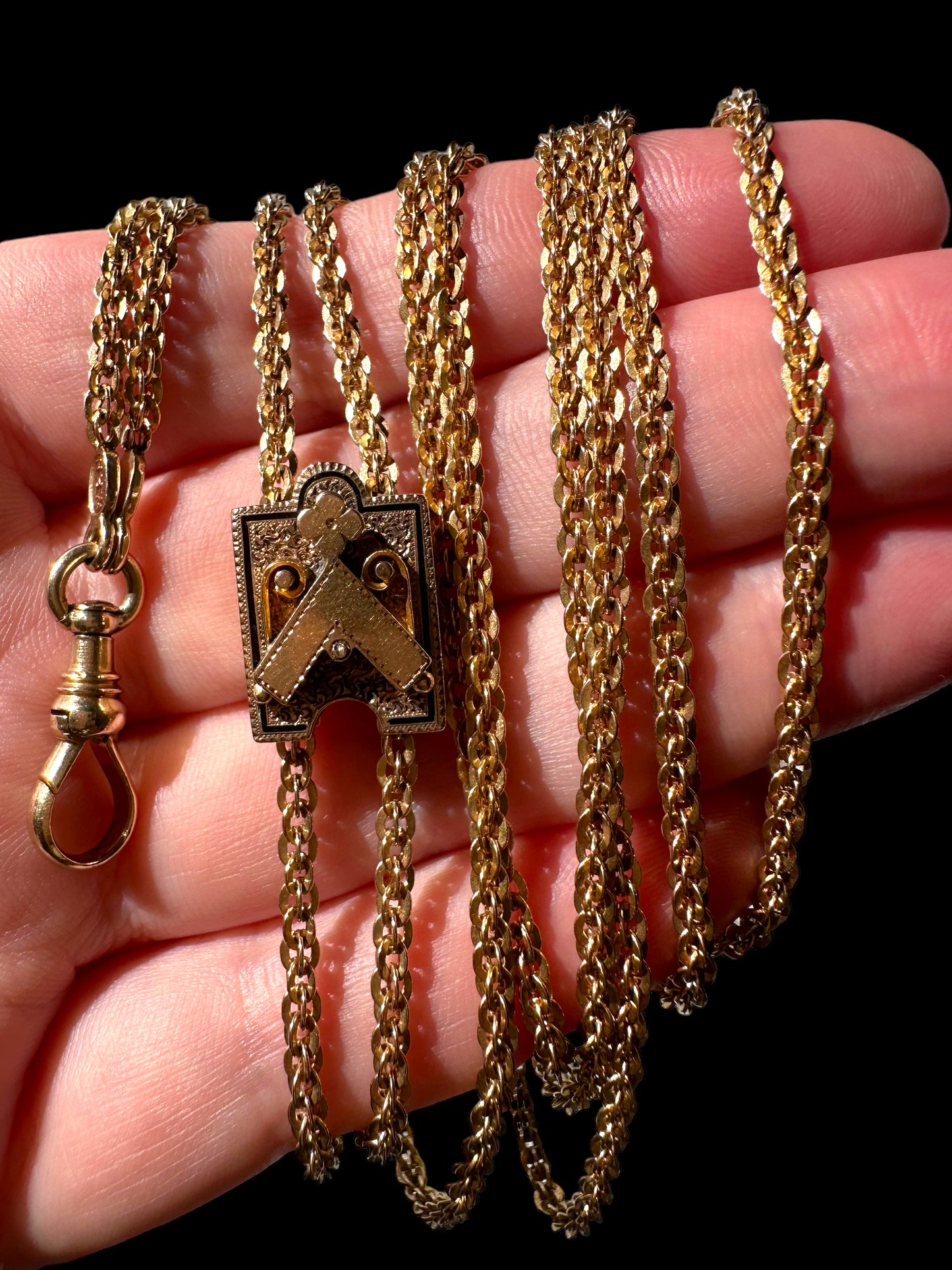 14k Victorian Slide Long-guard Necklace