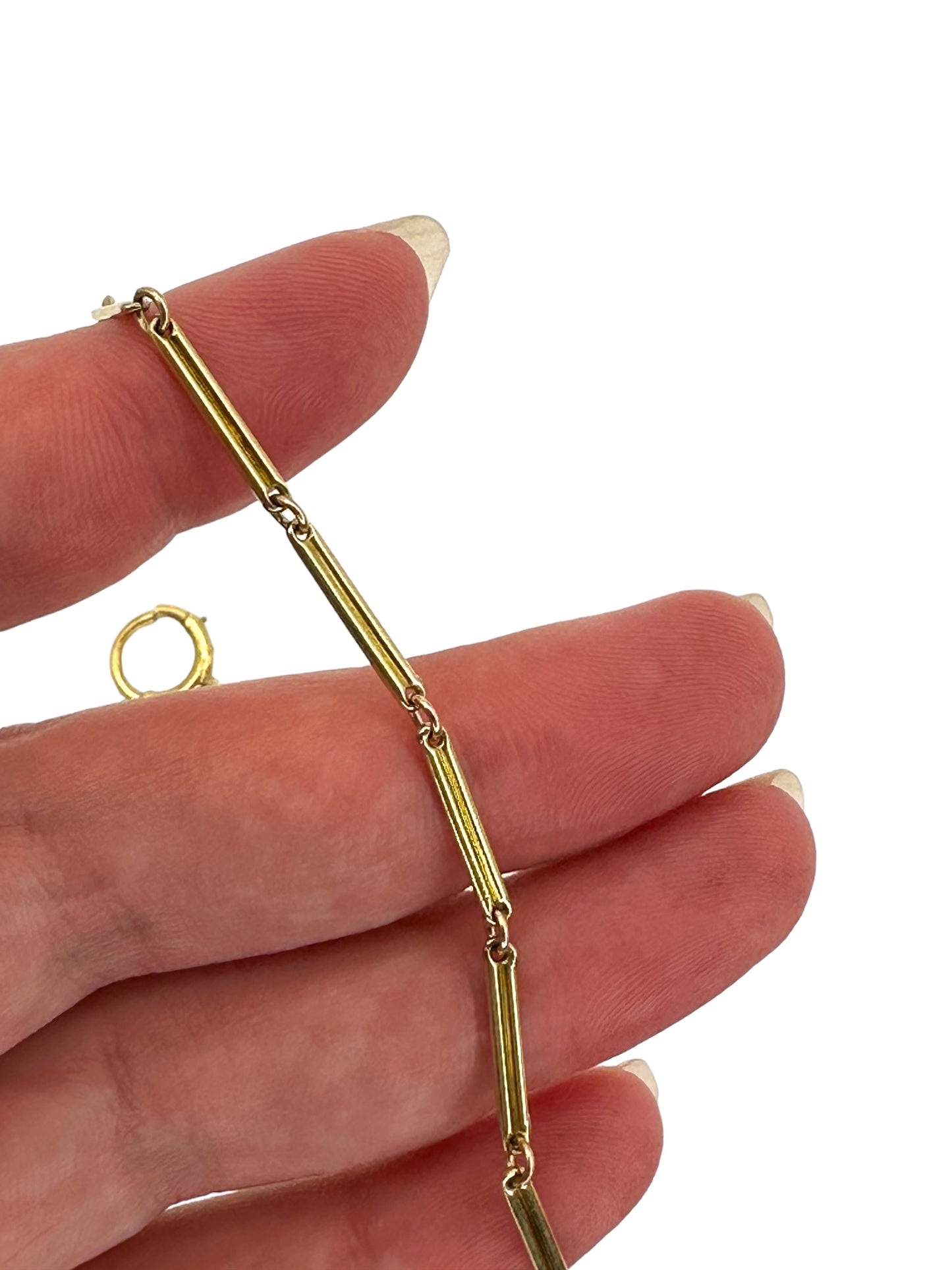 14k Bar Link Watch Chain