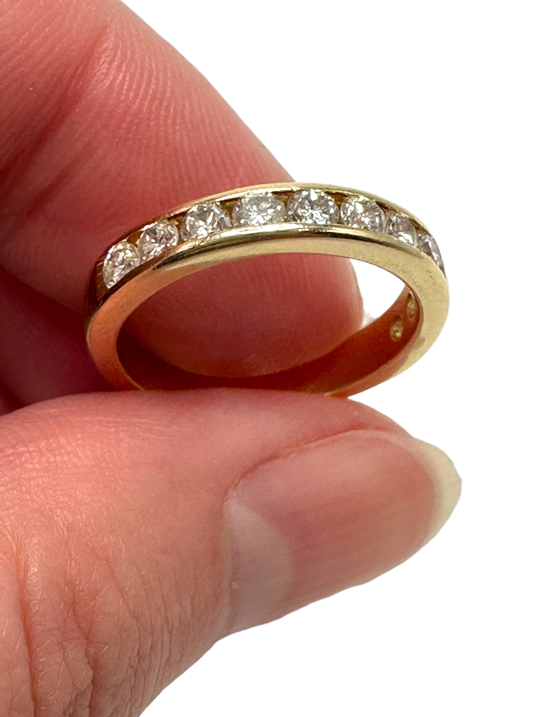 14k Yellow Gold Diamond Stacker Band Ring