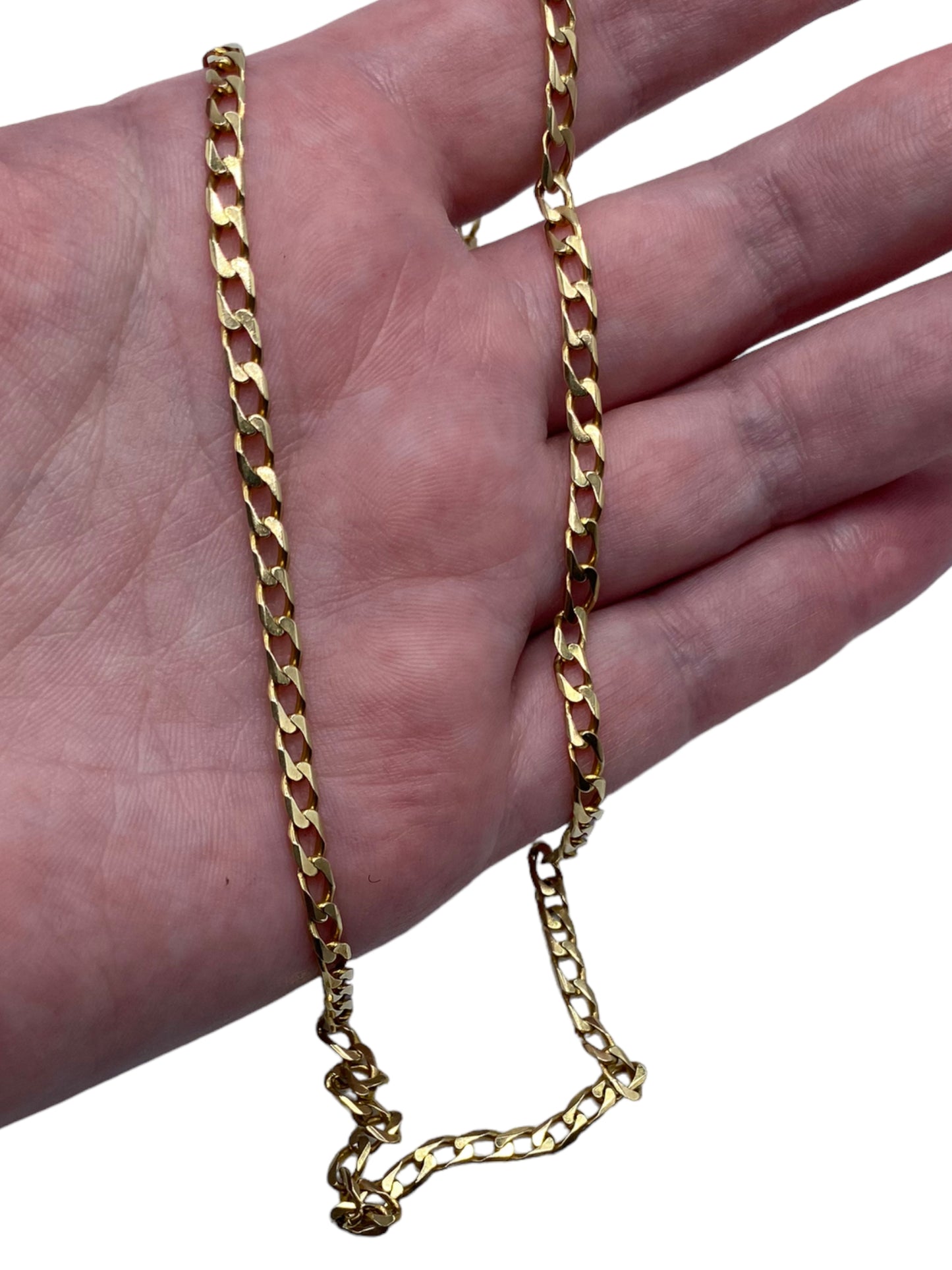 14k Flattened Squared Curb Chain Necklace