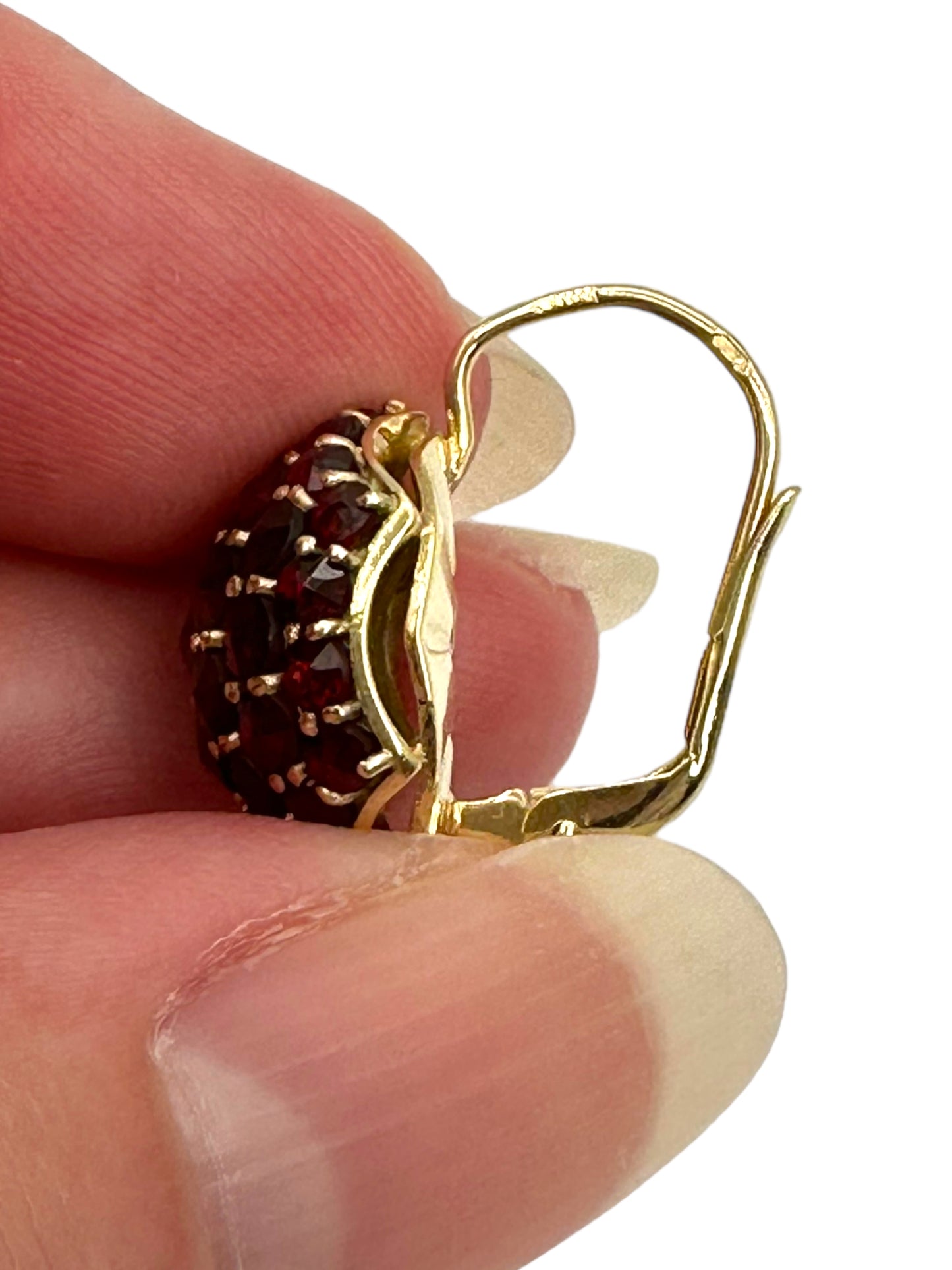 14k Garnet Drop Earrings