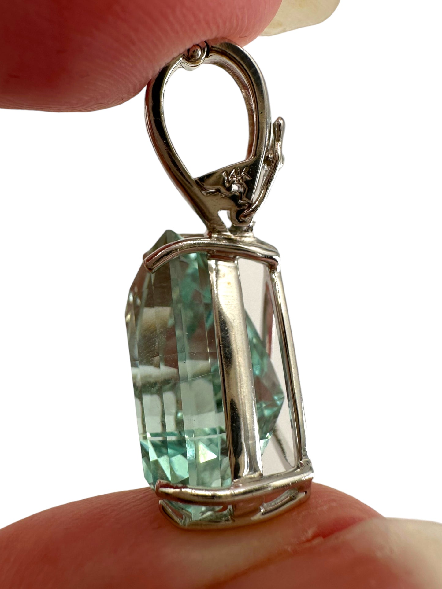 14k Aquamarine Enhancer Pendant