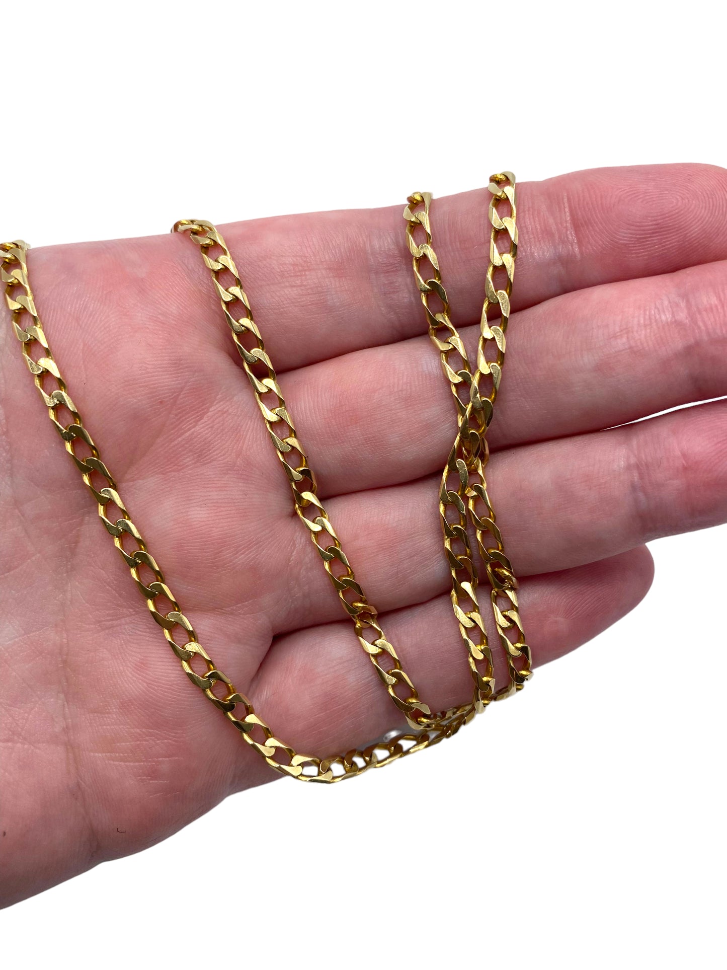 14k Flattened Squared Curb Chain Necklace