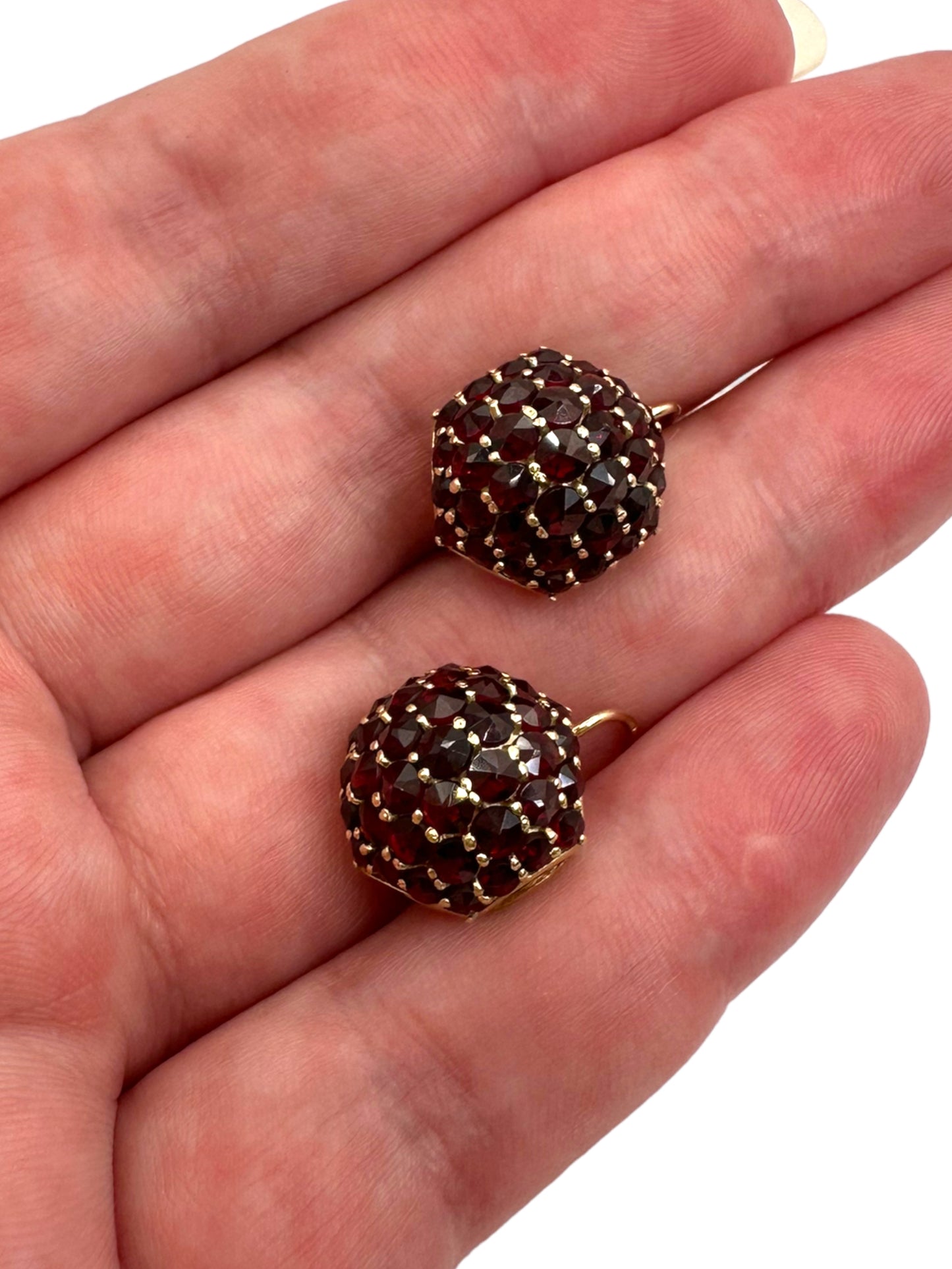 14k Garnet Drop Earrings