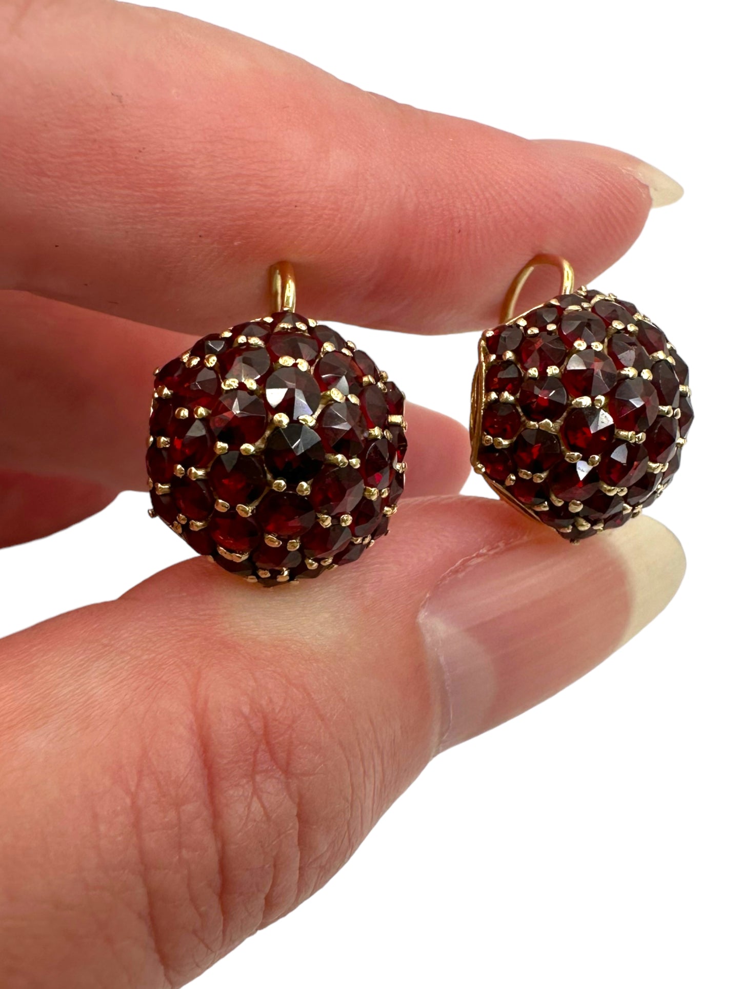 14k Garnet Drop Earrings