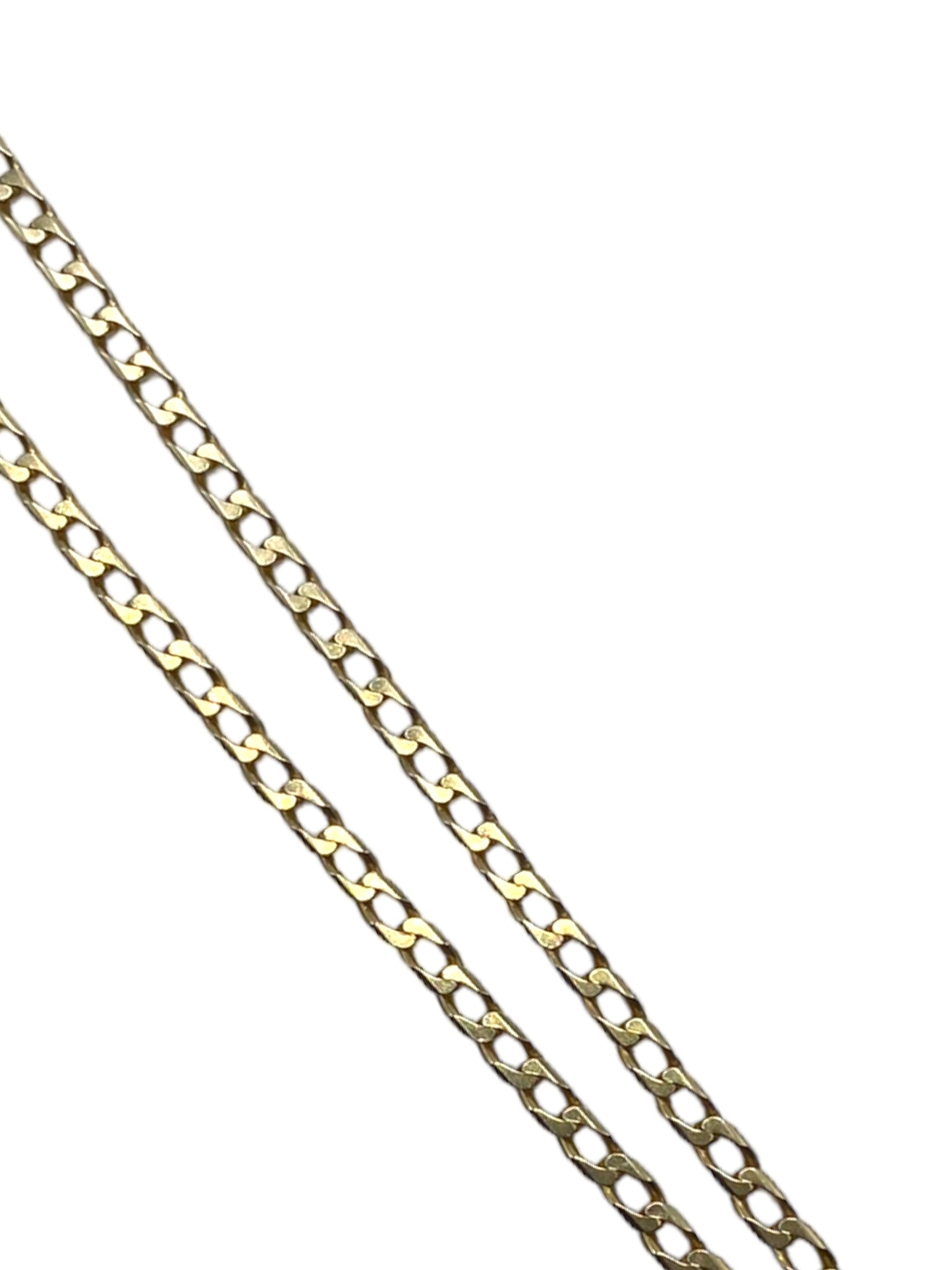 14k Flattened Squared Curb Chain Necklace