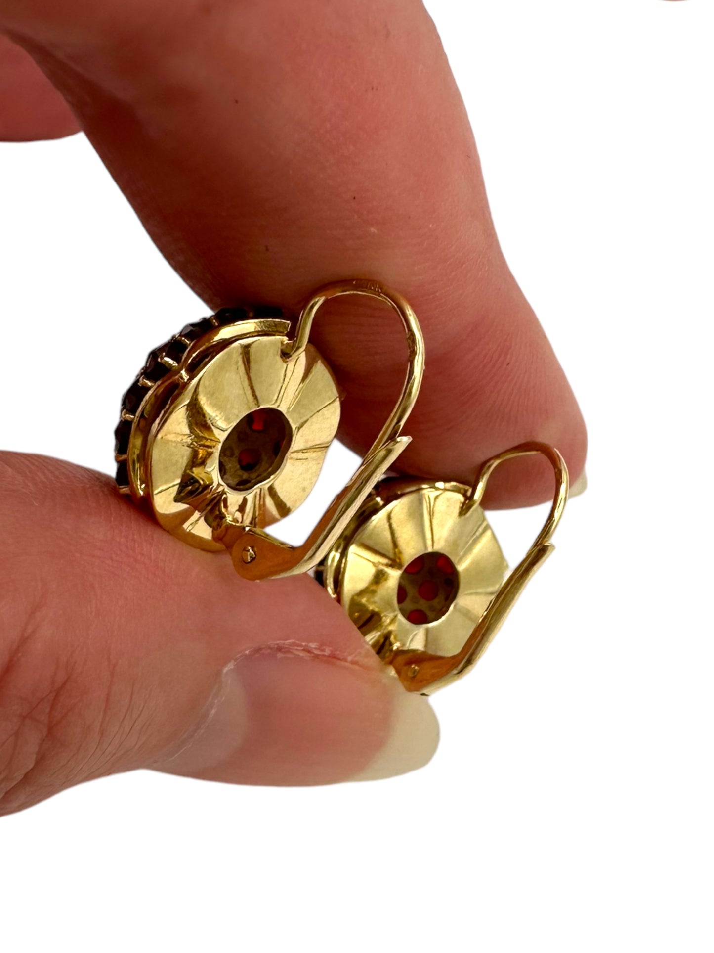 14k Garnet Drop Earrings